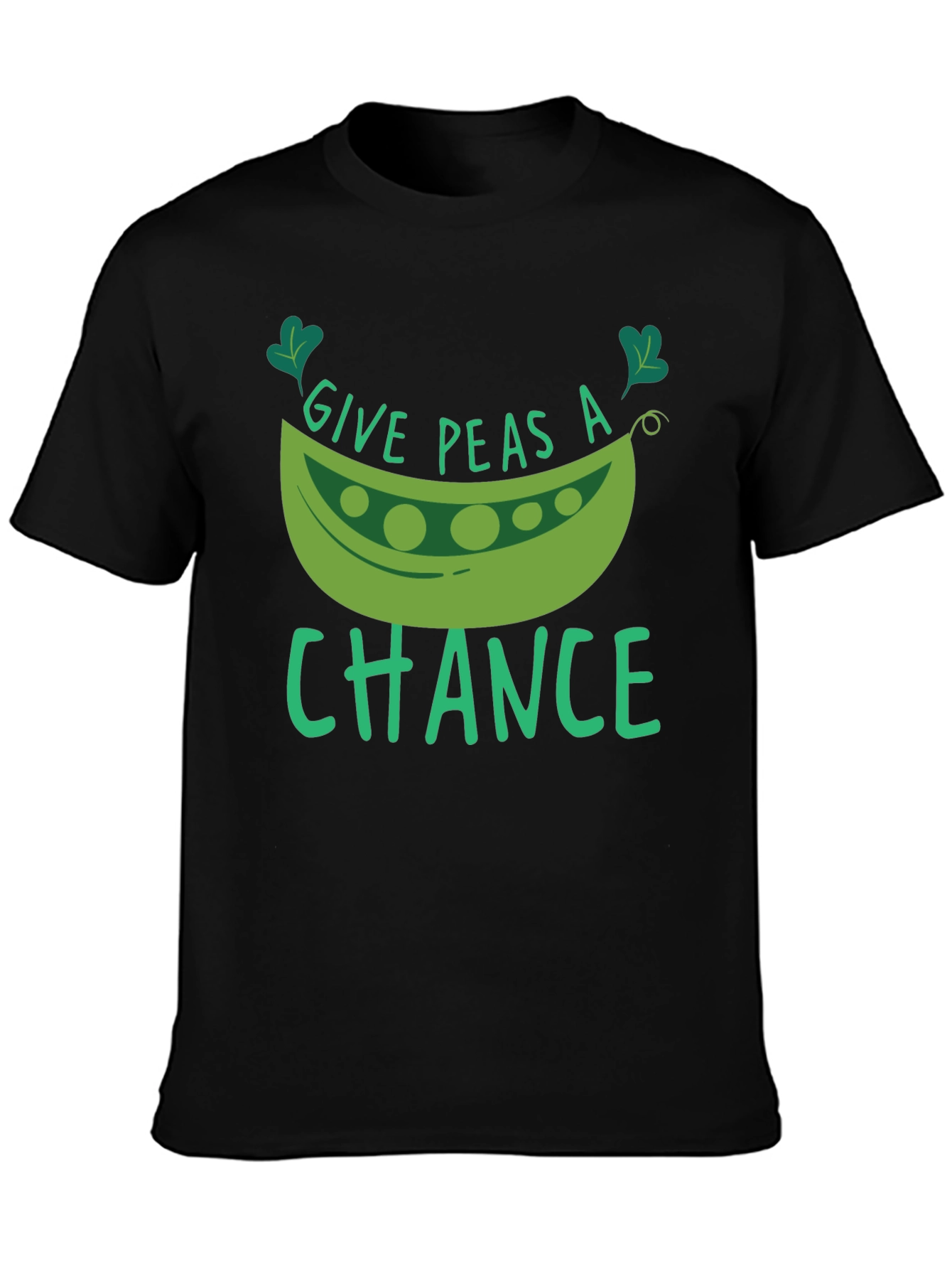 Give Peas A Chance Black T-Shirt
