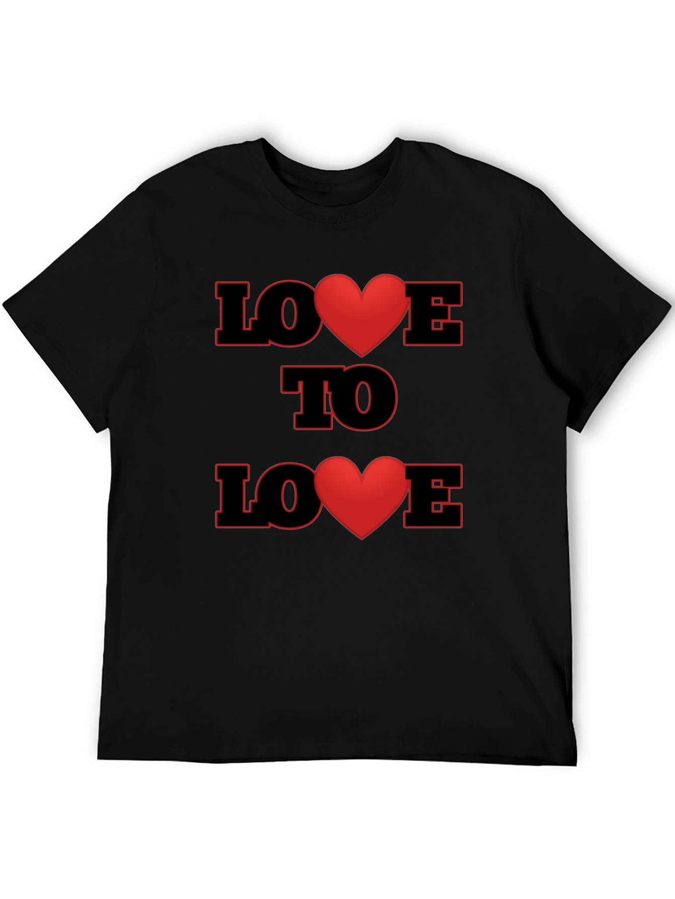 Love to Love Heart Graphic Black T-Shirt