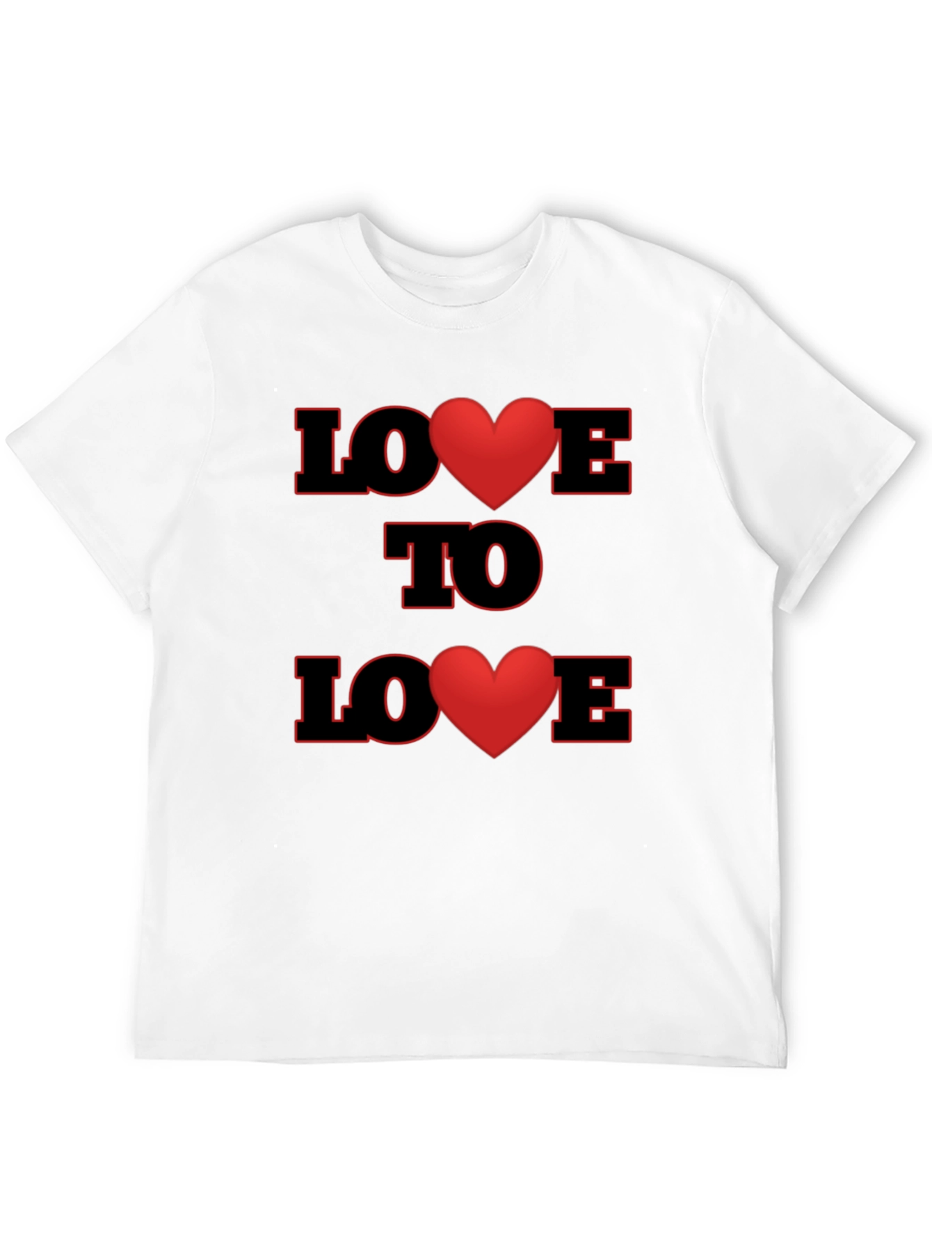 Love to Love Heart Graphic Black T-Shirt