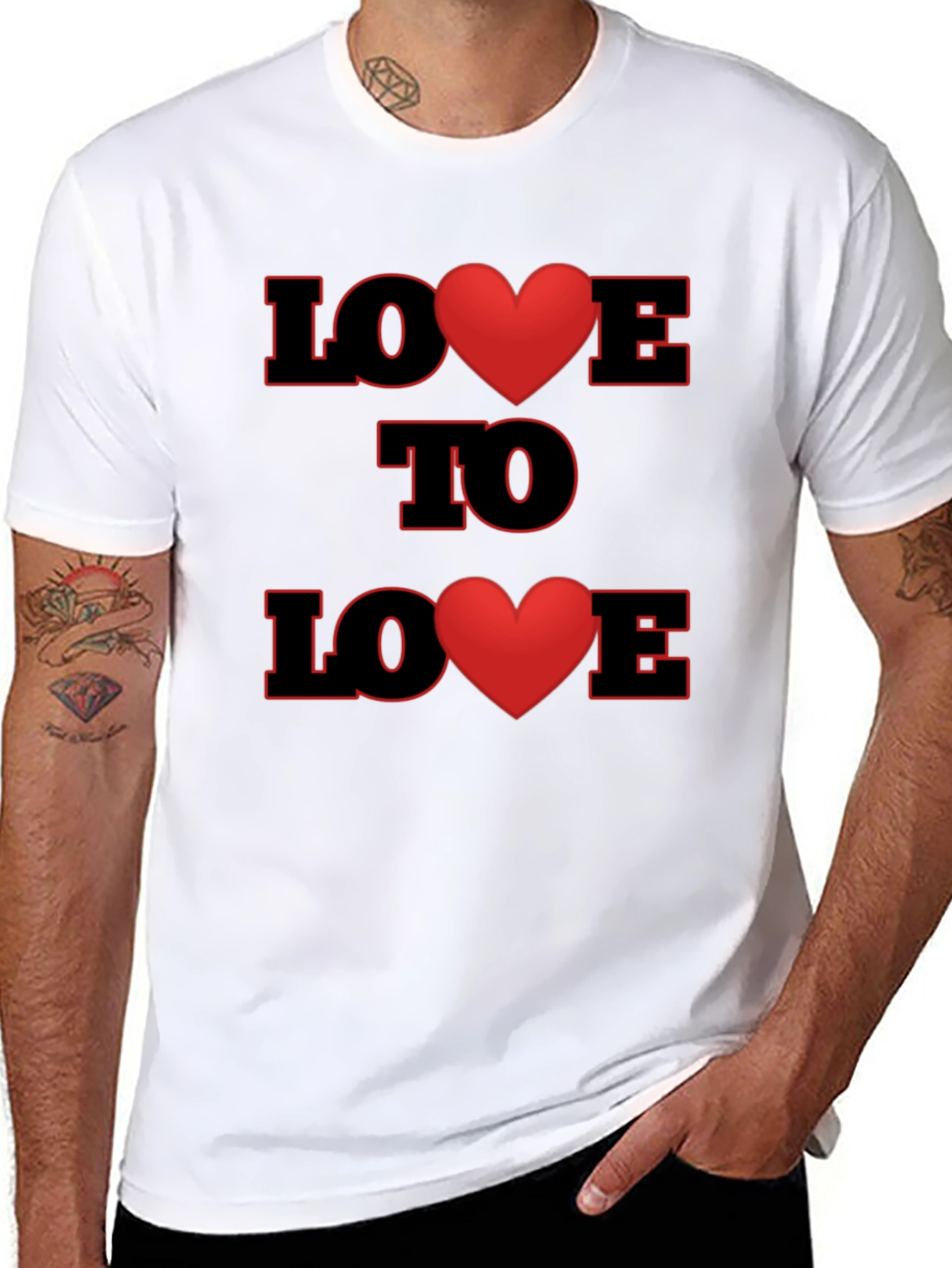 Love to Love Heart Graphic Black T-Shirt