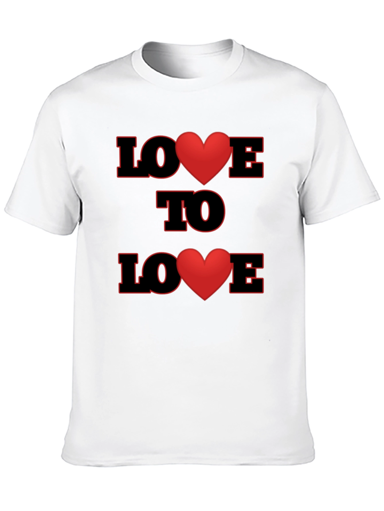 Love to Love Heart Graphic Black T-Shirt