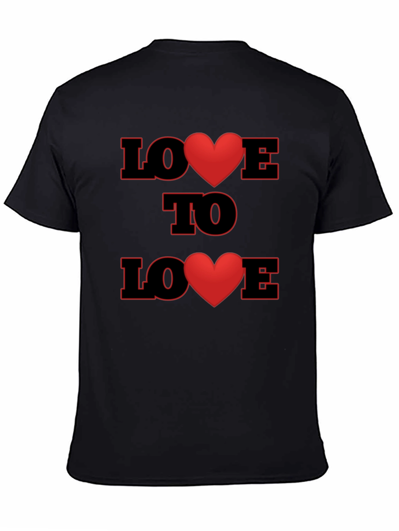 Love to Love Heart Graphic Black T-Shirt