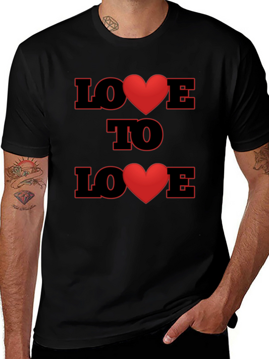 Love to Love Heart Graphic Black T-Shirt