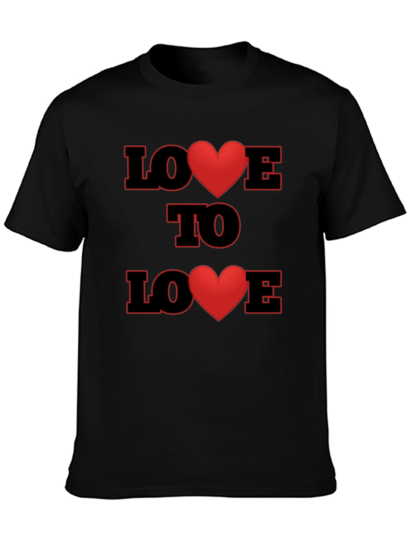 Love to Love Heart Graphic Black T-Shirt