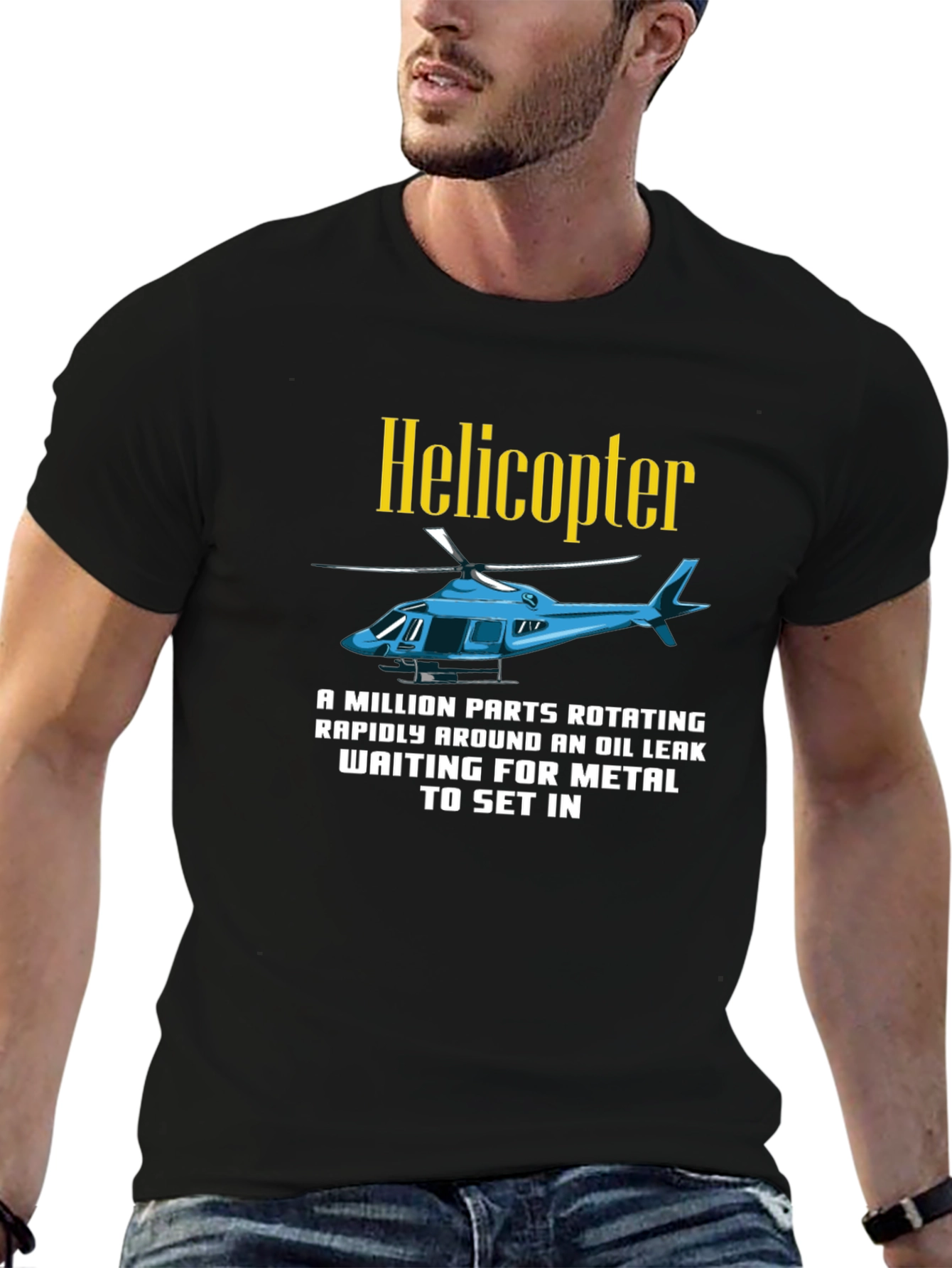 Helicopter Parts Rotating Mens T-Shirt
