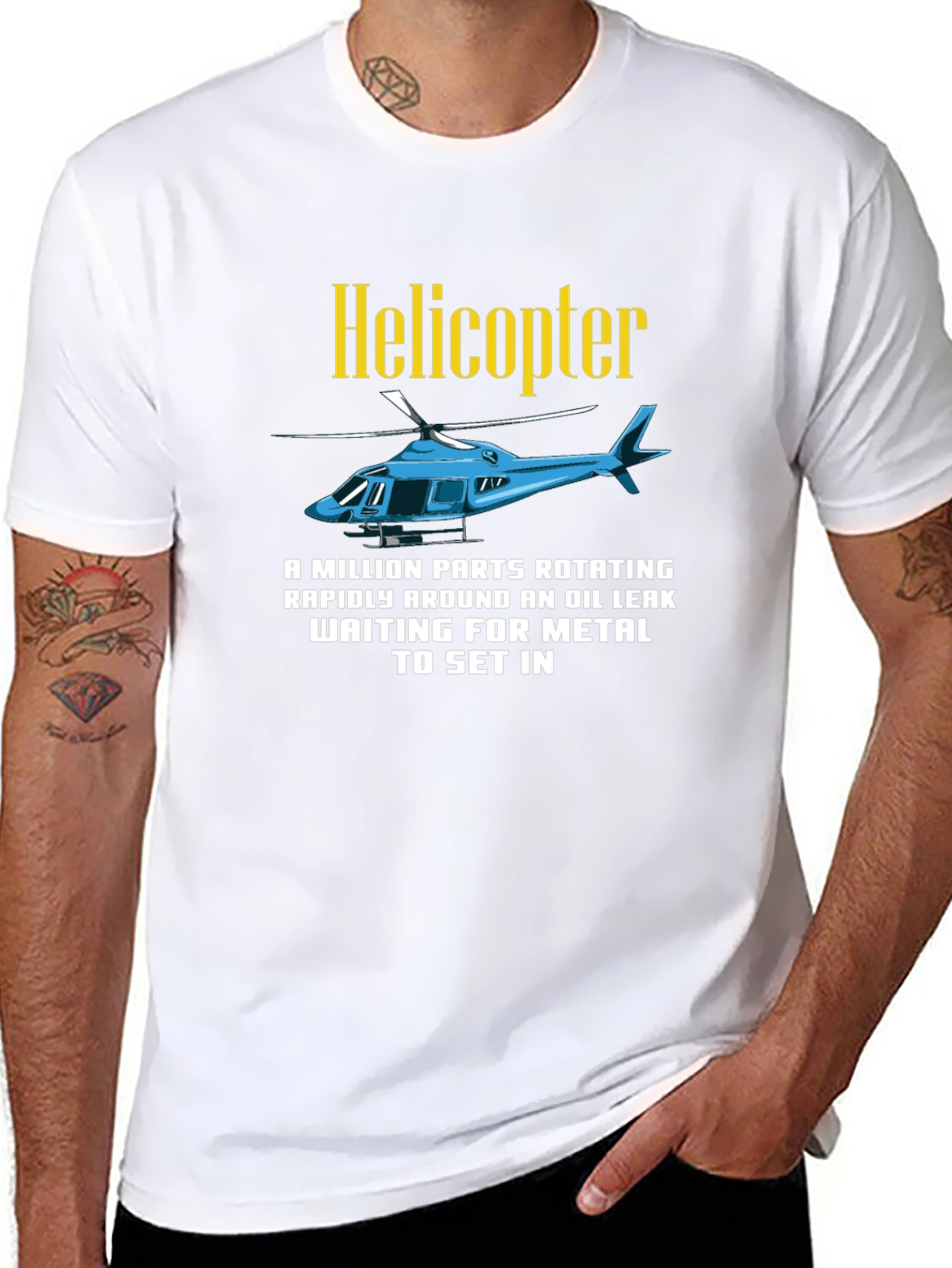 Helicopter Parts Rotating Mens T-Shirt