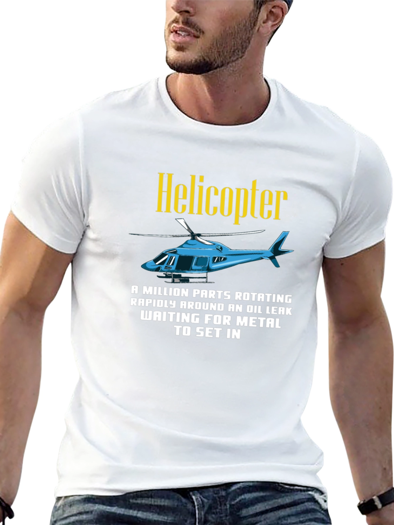 Helicopter Parts Rotating Mens T-Shirt