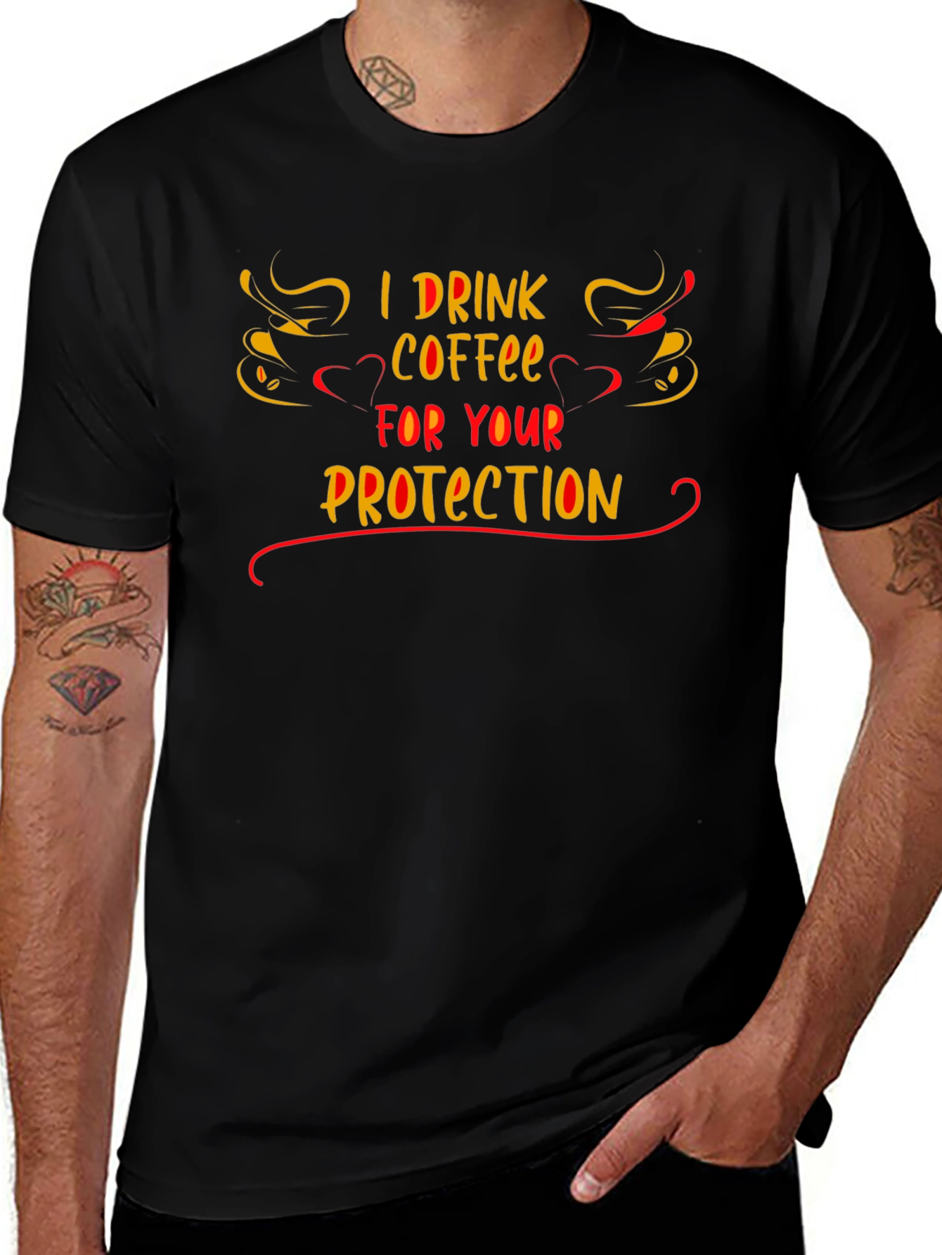 Coffee Drinker Protection T-Shirt - Funny Slogan Tee
