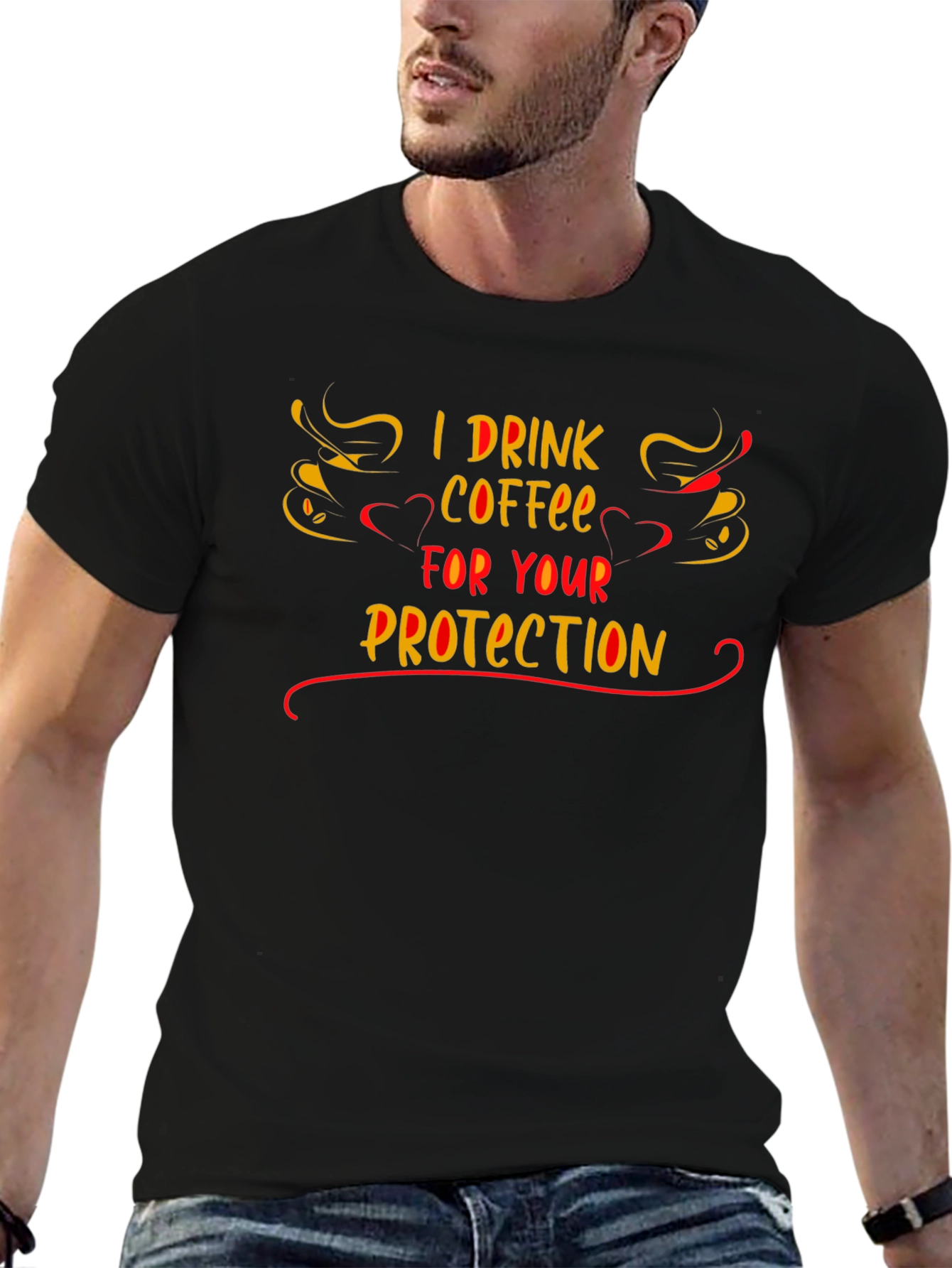 Coffee Drinker Protection T-Shirt - Funny Slogan Tee