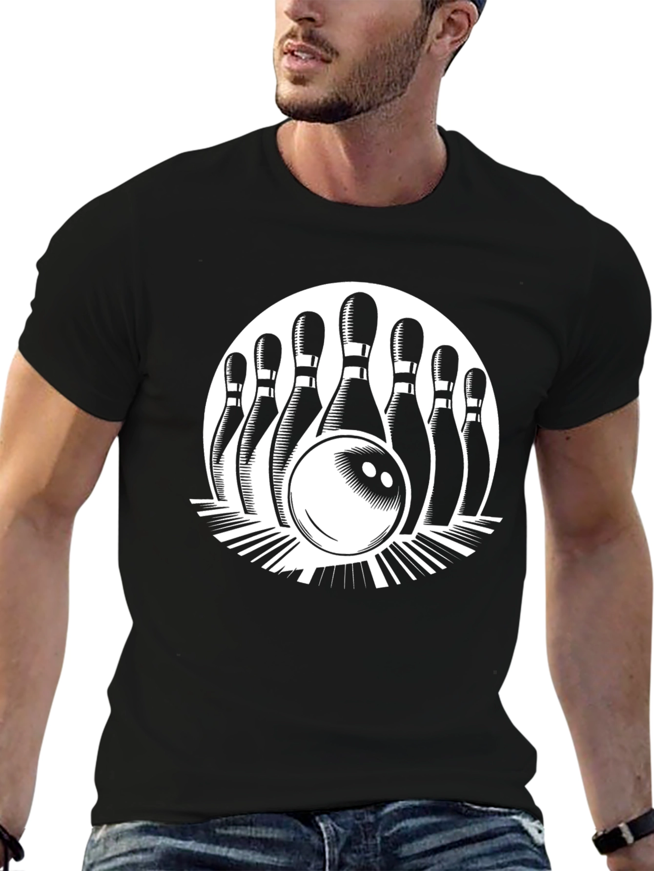 Bowling Strike Graphic Tee - Classic Style