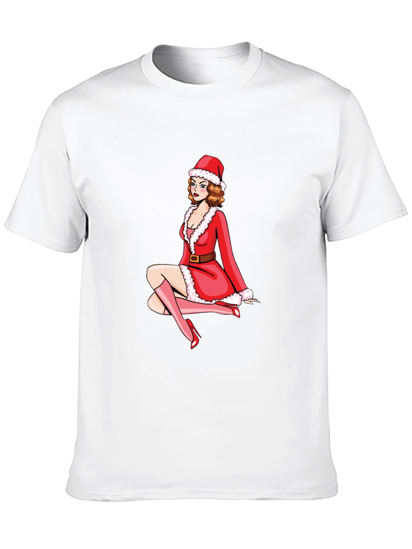 Festive Santa Girl Graphic Tee