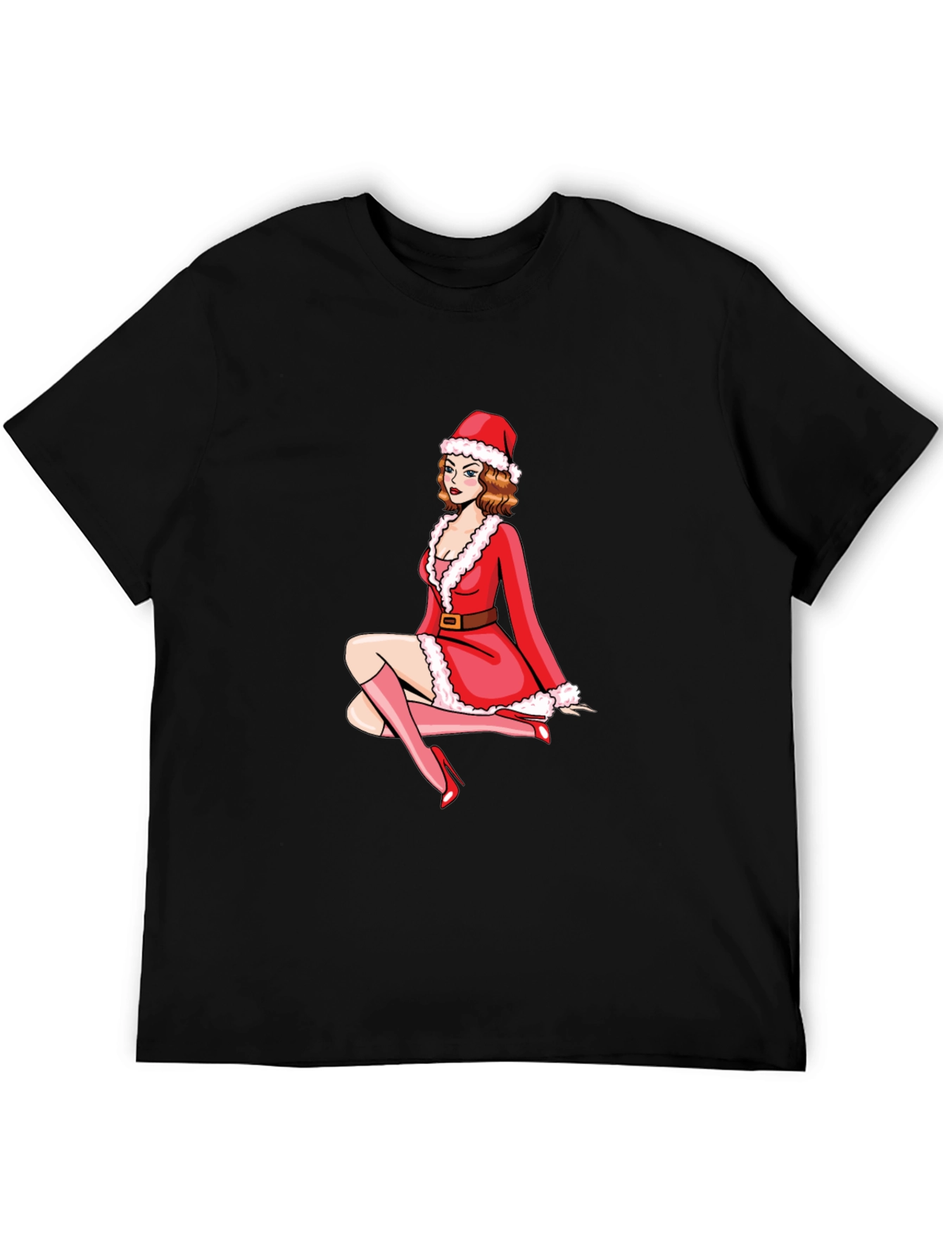 Festive Santa Girl Graphic Tee