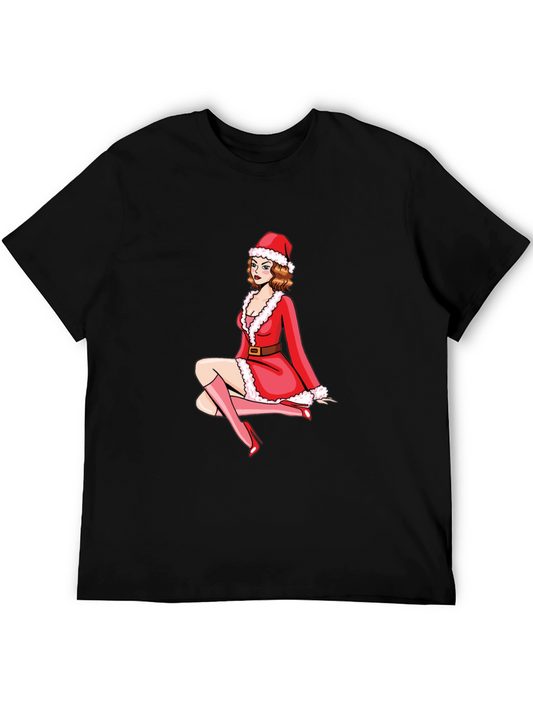 Festive Santa Girl Graphic Tee