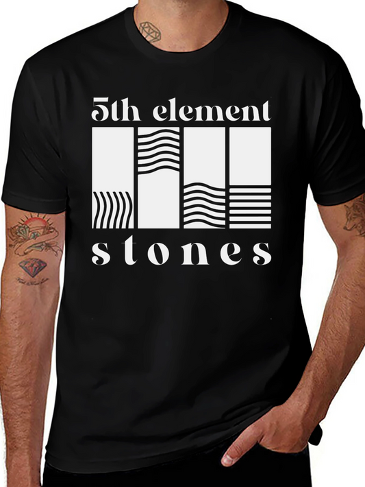 5th Element Stones Graphic Tee - Black Cotton