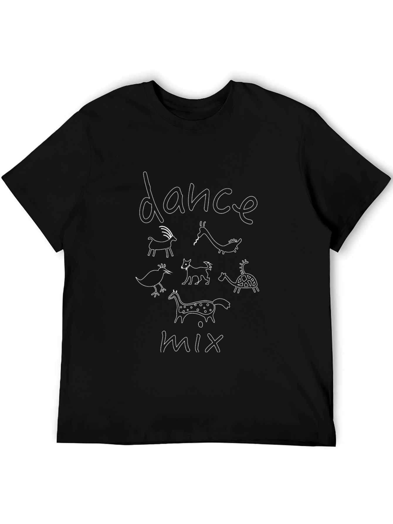 Dance Mix Graphic Tee - Stylish Black T-Shirt
