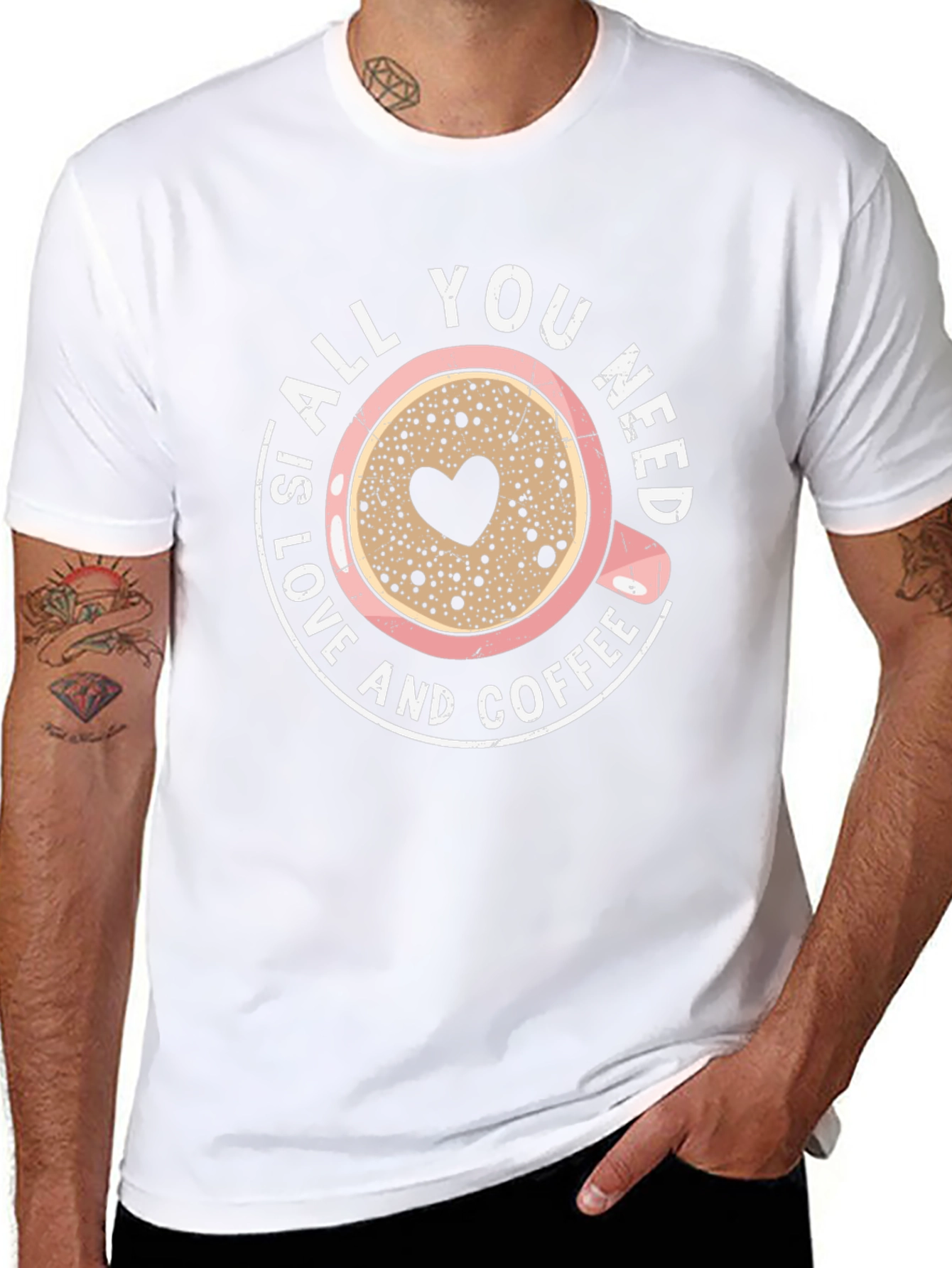 Love and Coffee Graphic Tee - Black