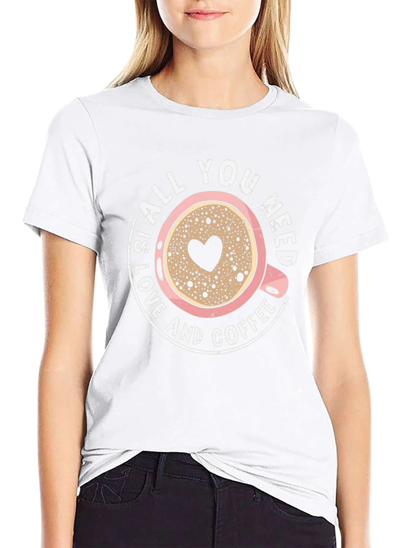 Love and Coffee Graphic Tee - Black