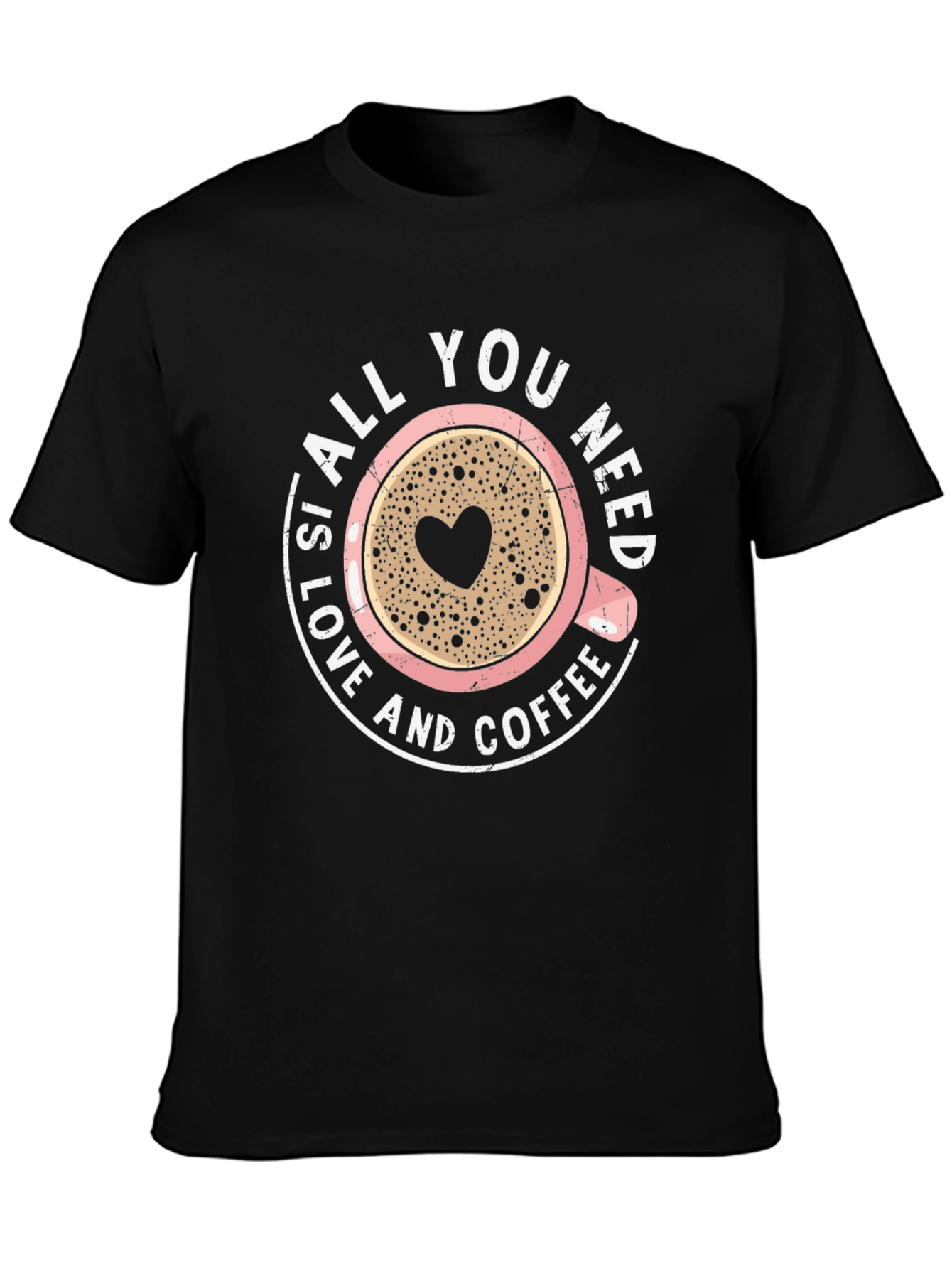 Love and Coffee Graphic Tee - Black