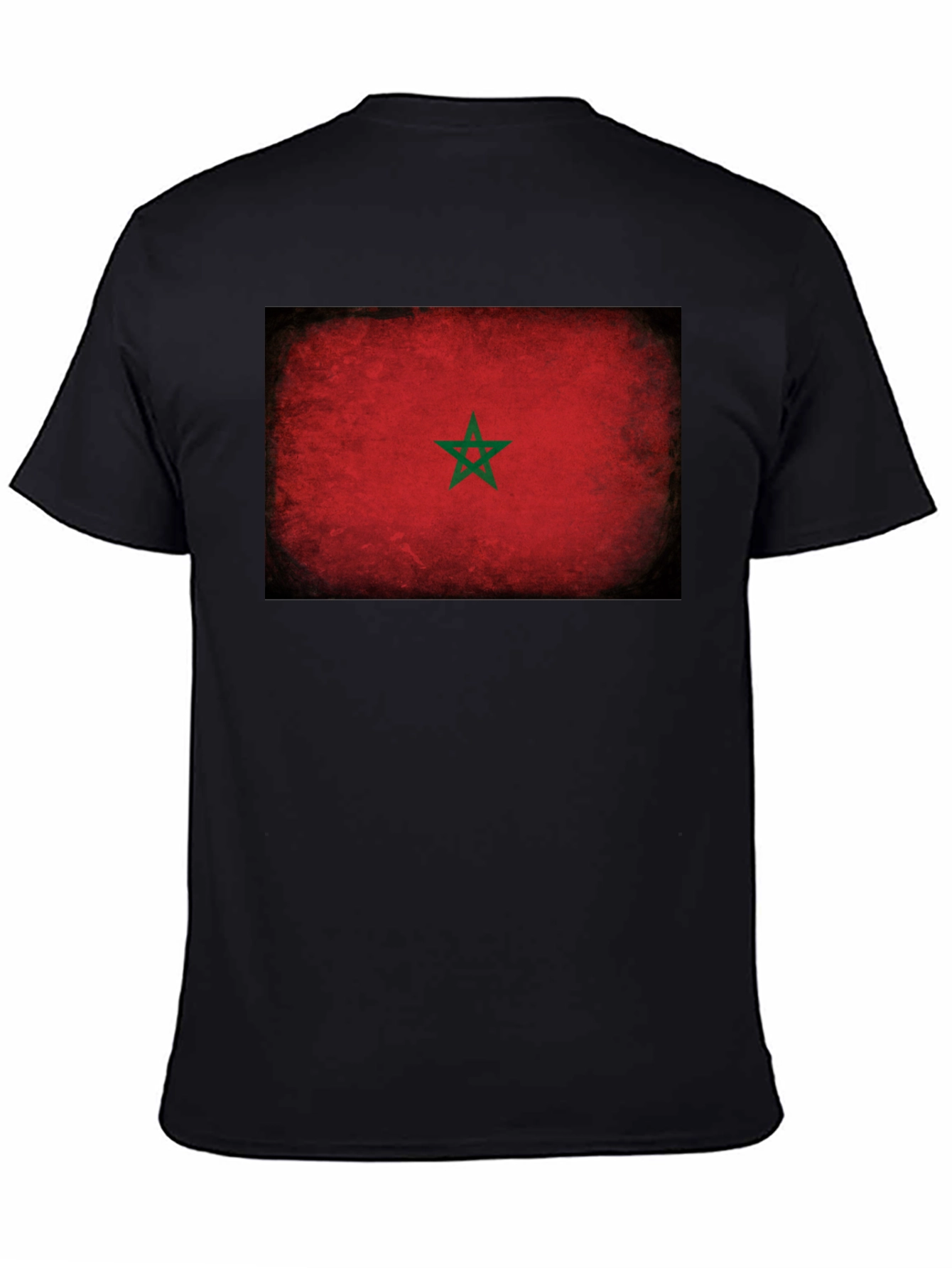 Morocco Flag T-Shirt - Distressed Grunge Look