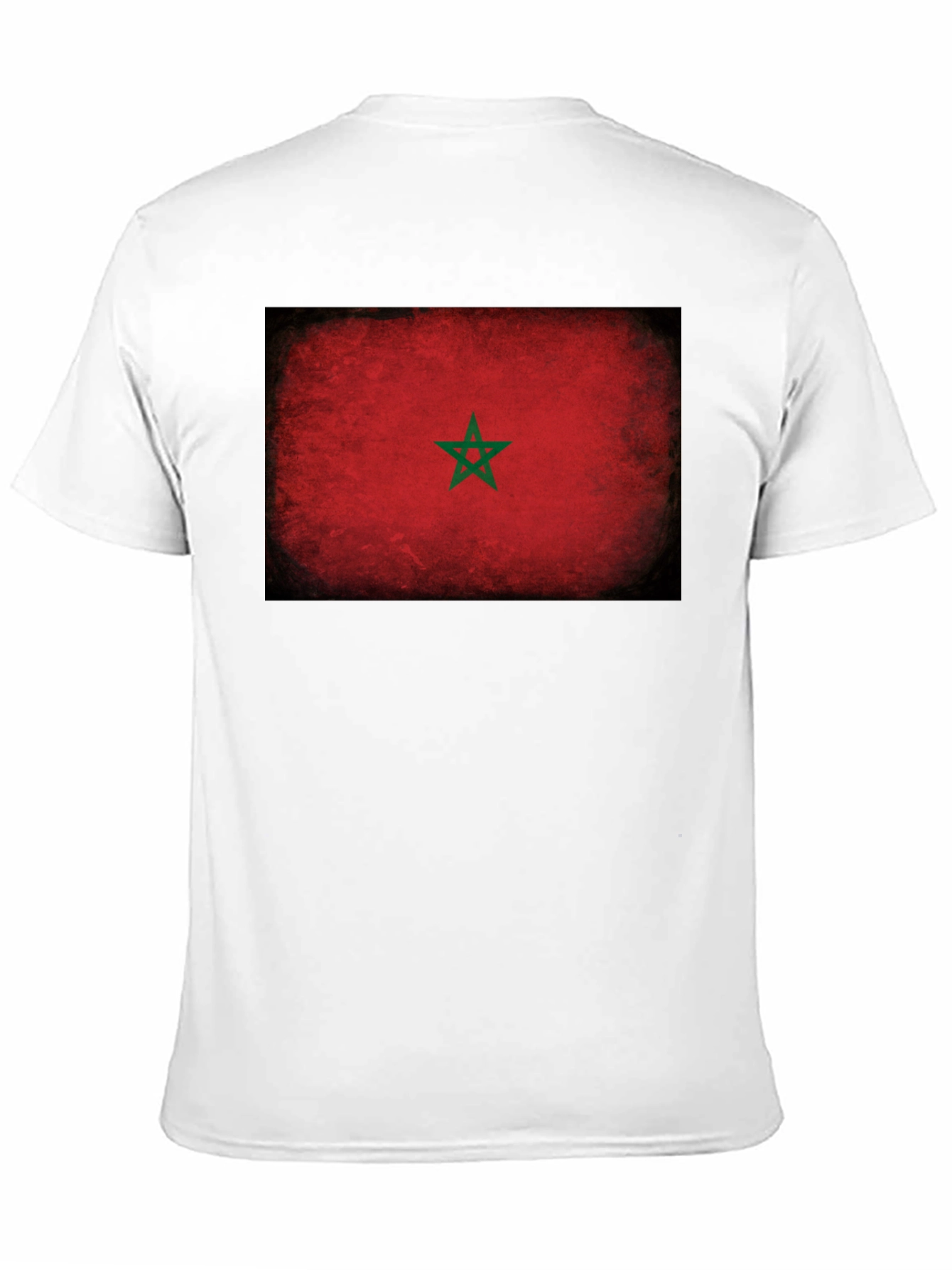 Morocco Flag T-Shirt - Distressed Grunge Look