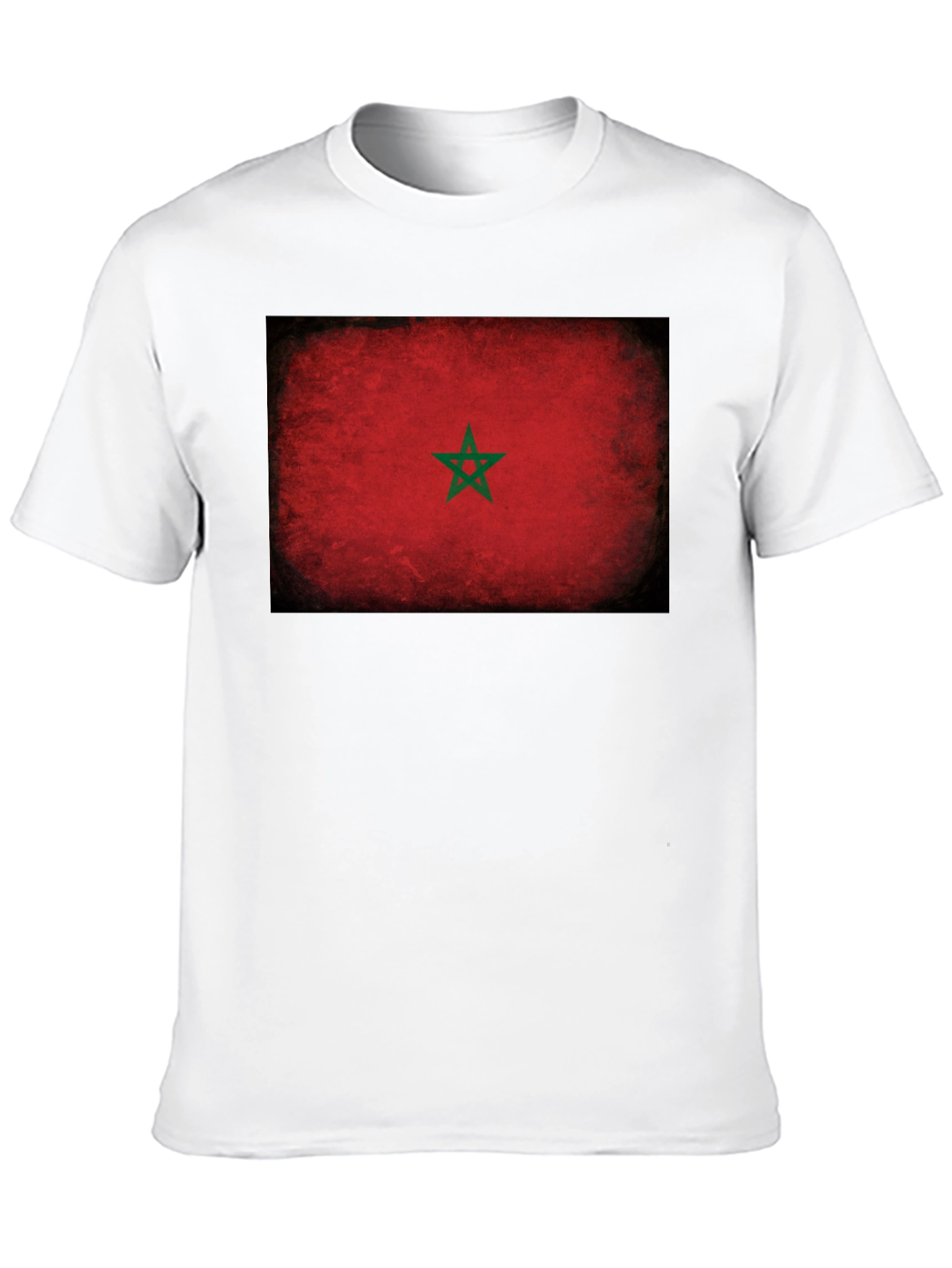 Morocco Flag T-Shirt - Distressed Grunge Look
