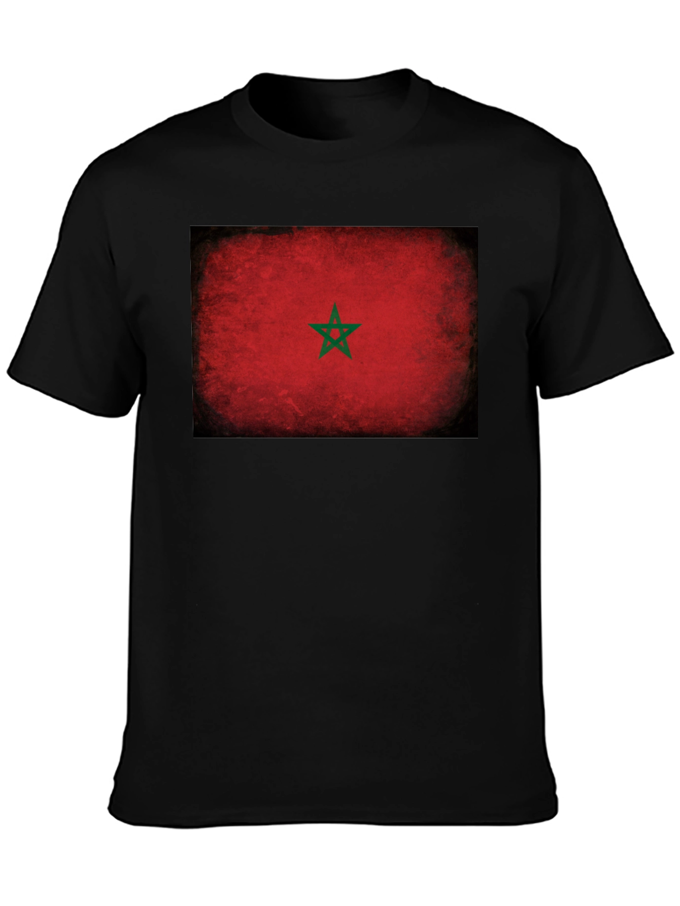Morocco Flag T-Shirt - Distressed Grunge Look