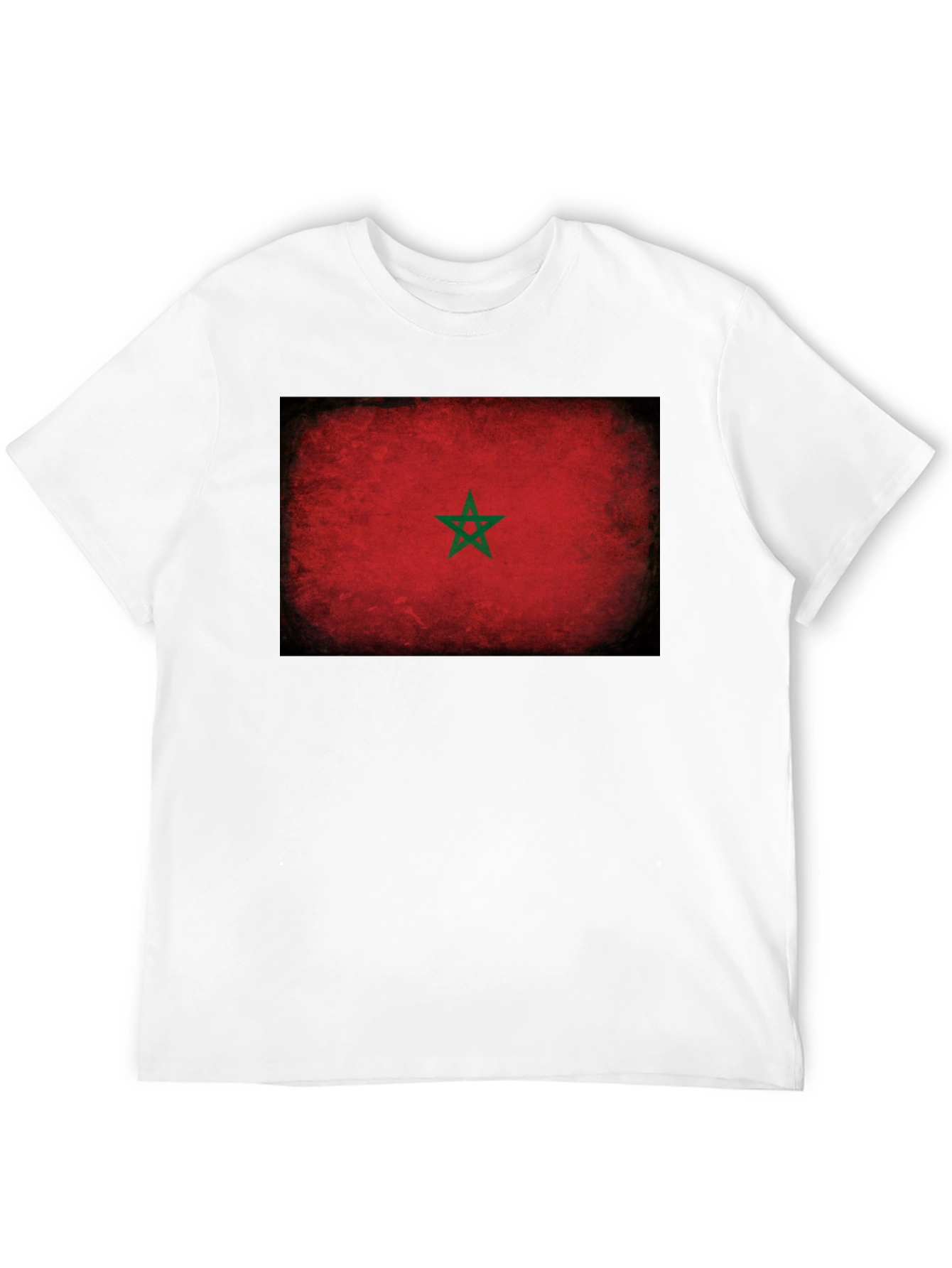 Morocco Flag T-Shirt - Distressed Grunge Look