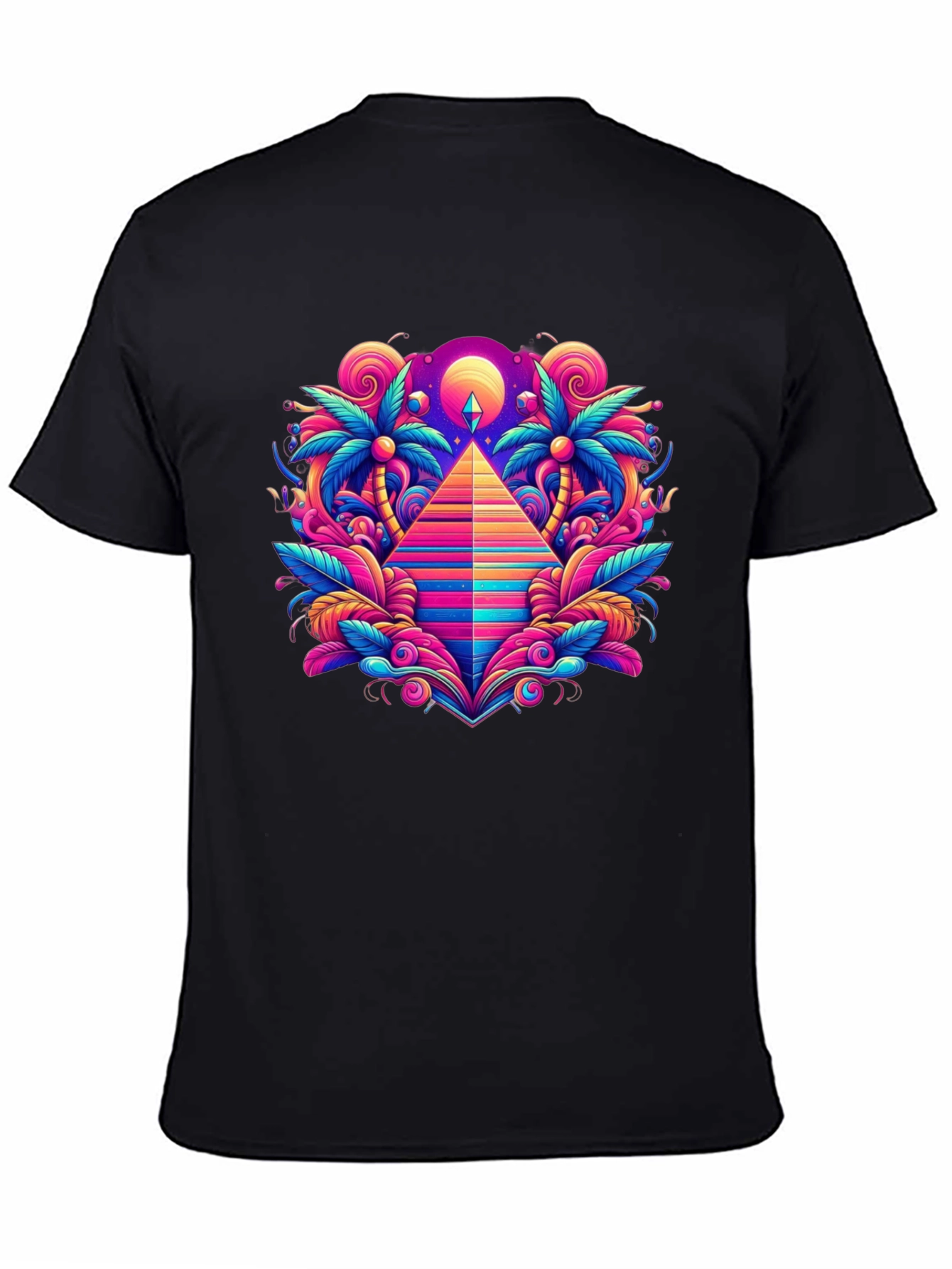 Vibrant Neon Pyramid Palm T-Shirt