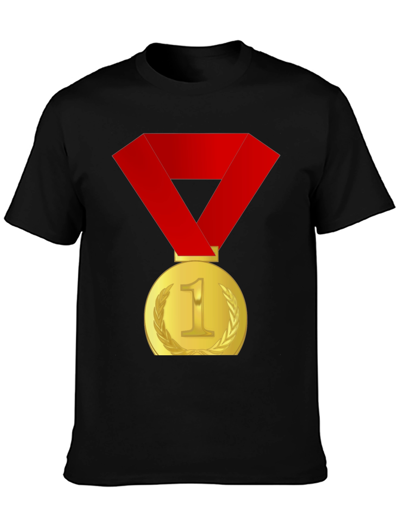 Winners Medal Graphic Tee - Black Cotton T-Shirt