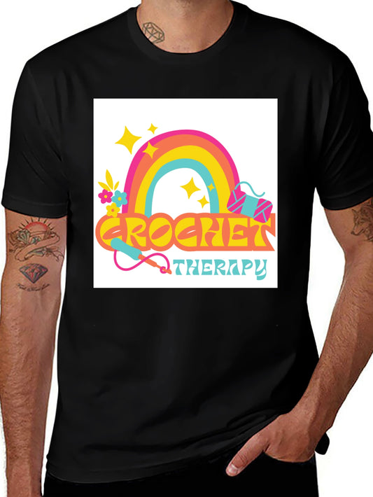 Crochet Therapy T-Shirt - Colorful Graphic Tee