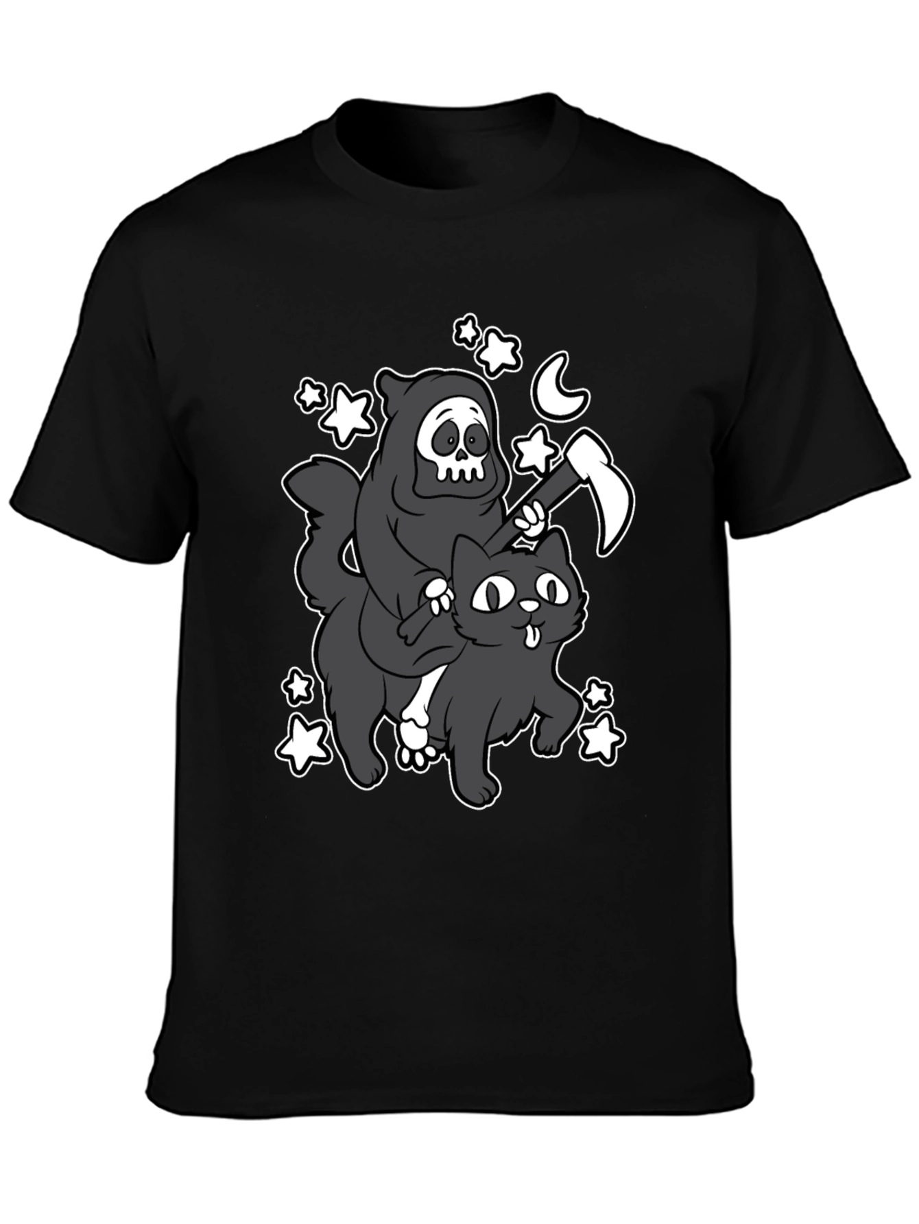 Grim Reaper Cat Ride T-Shirt