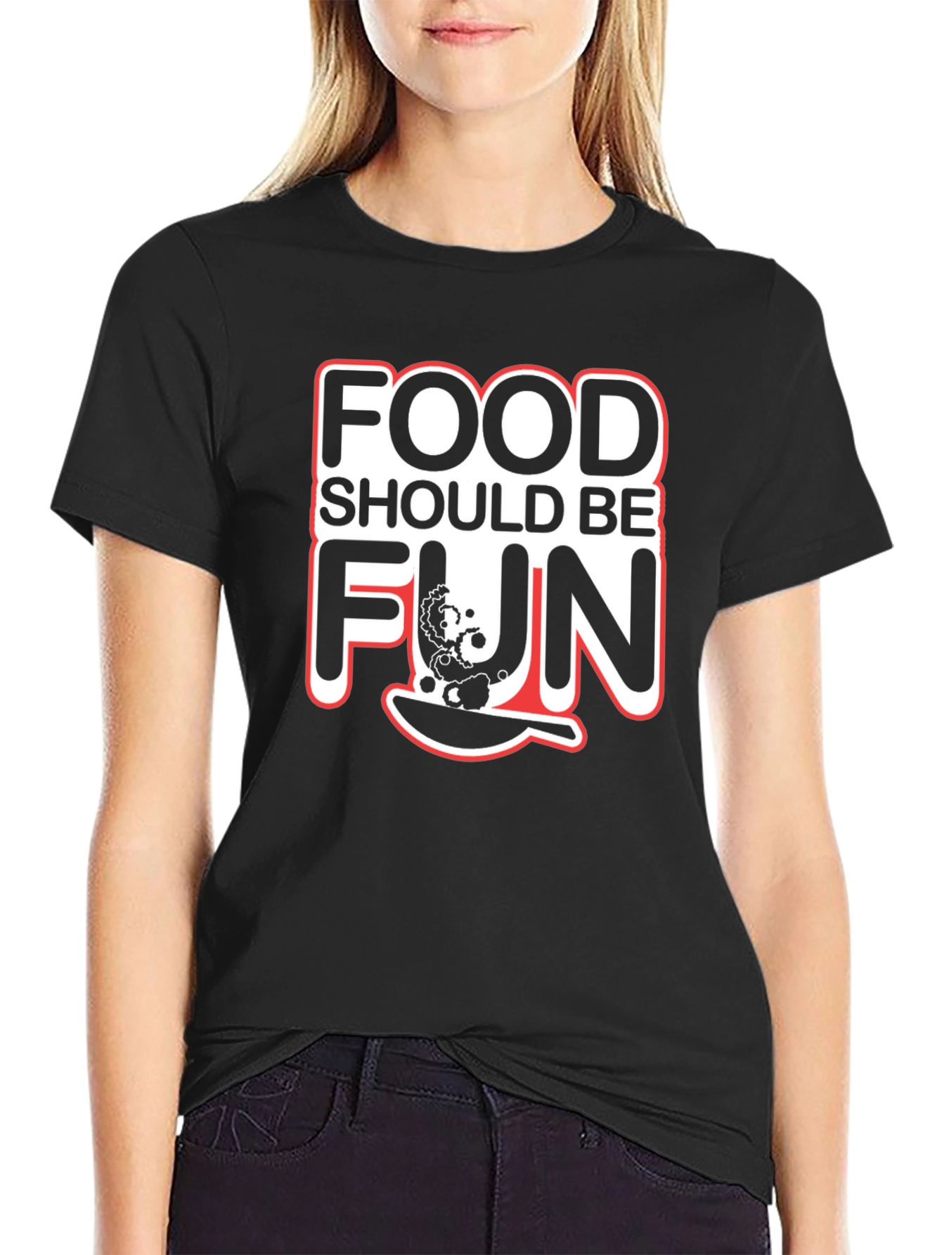 Food Should Be Fun T-Shirt Novelty Design