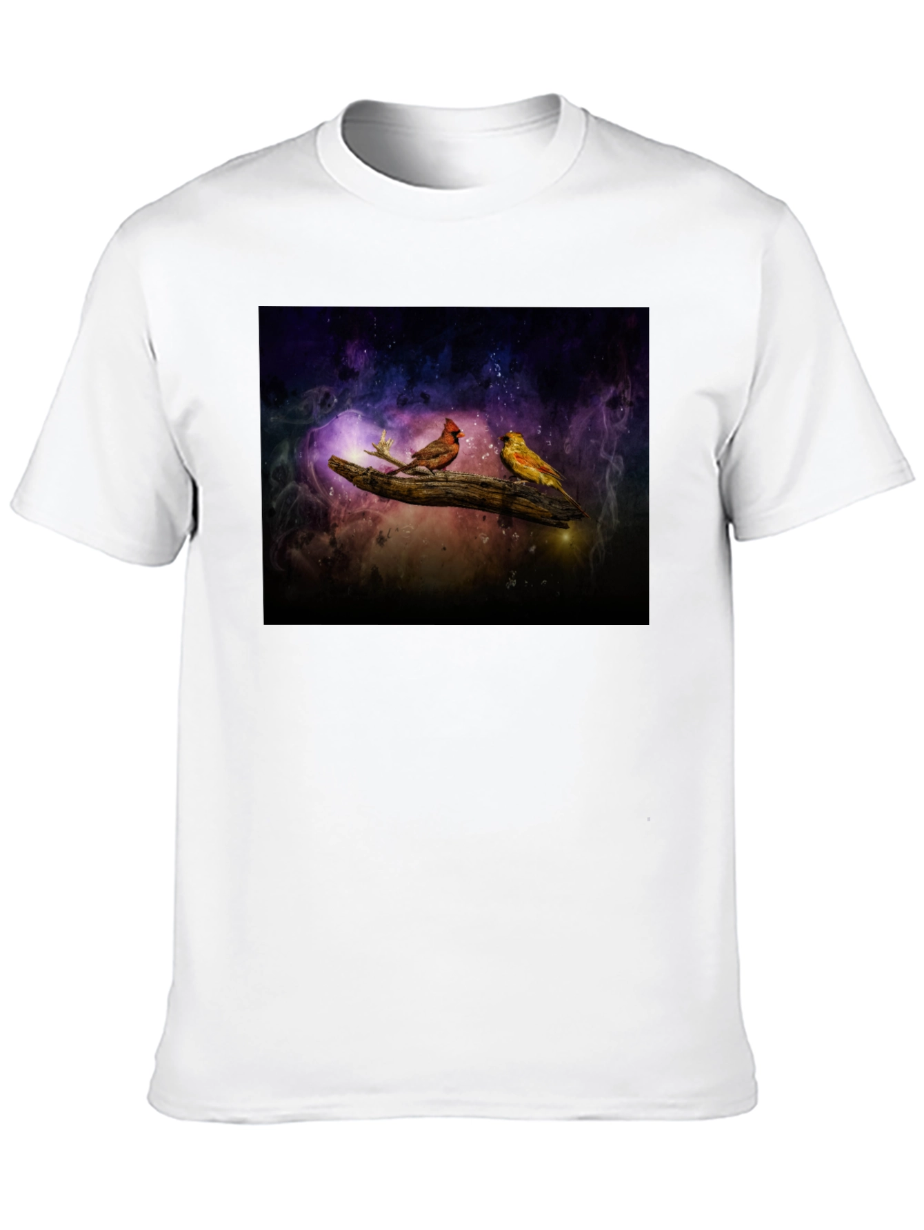 Cosmic Birds T-Shirt: Unique Galaxy Design