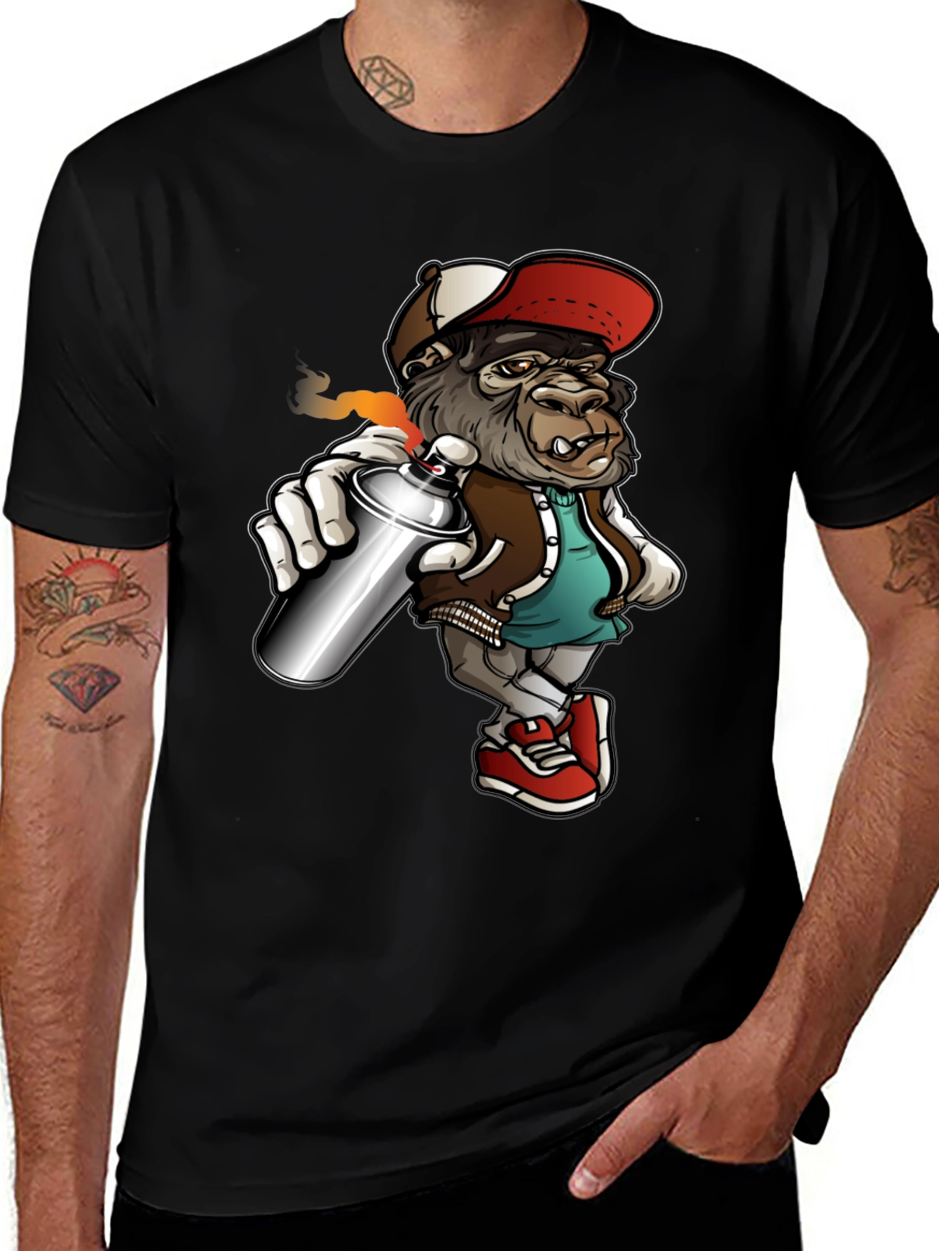 Cool Gorilla Graffiti Artist T-Shirt