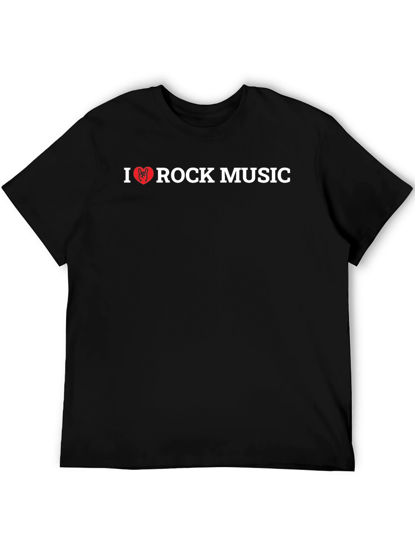 I Heart Rock Music Graphic Tee - Black