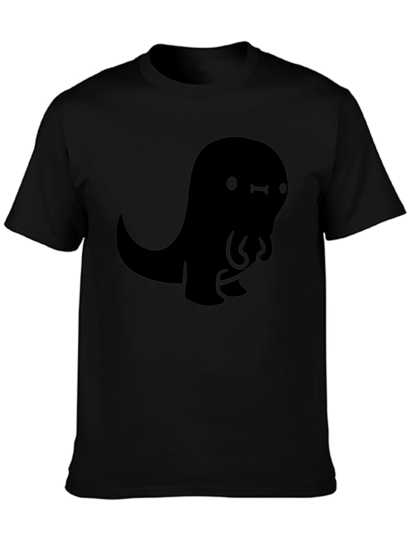 Cute Black Cartoon Dinosaur Graphic Tee Shirt