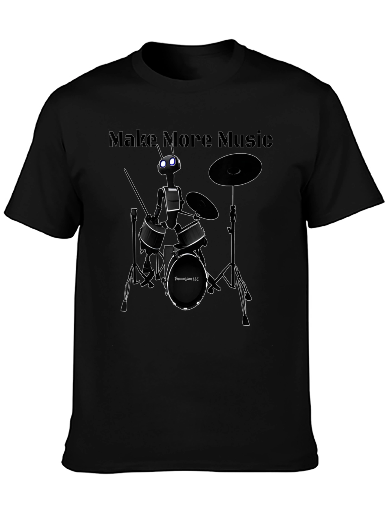 Robot Drummer T-Shirt - Make More Music