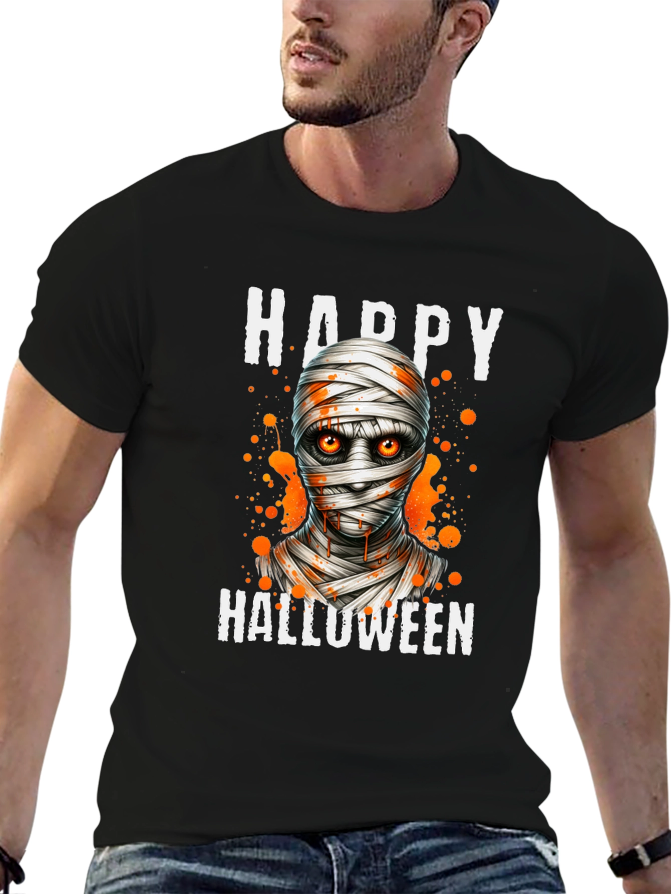 Happy Halloween Mummy Graphic T-Shirt