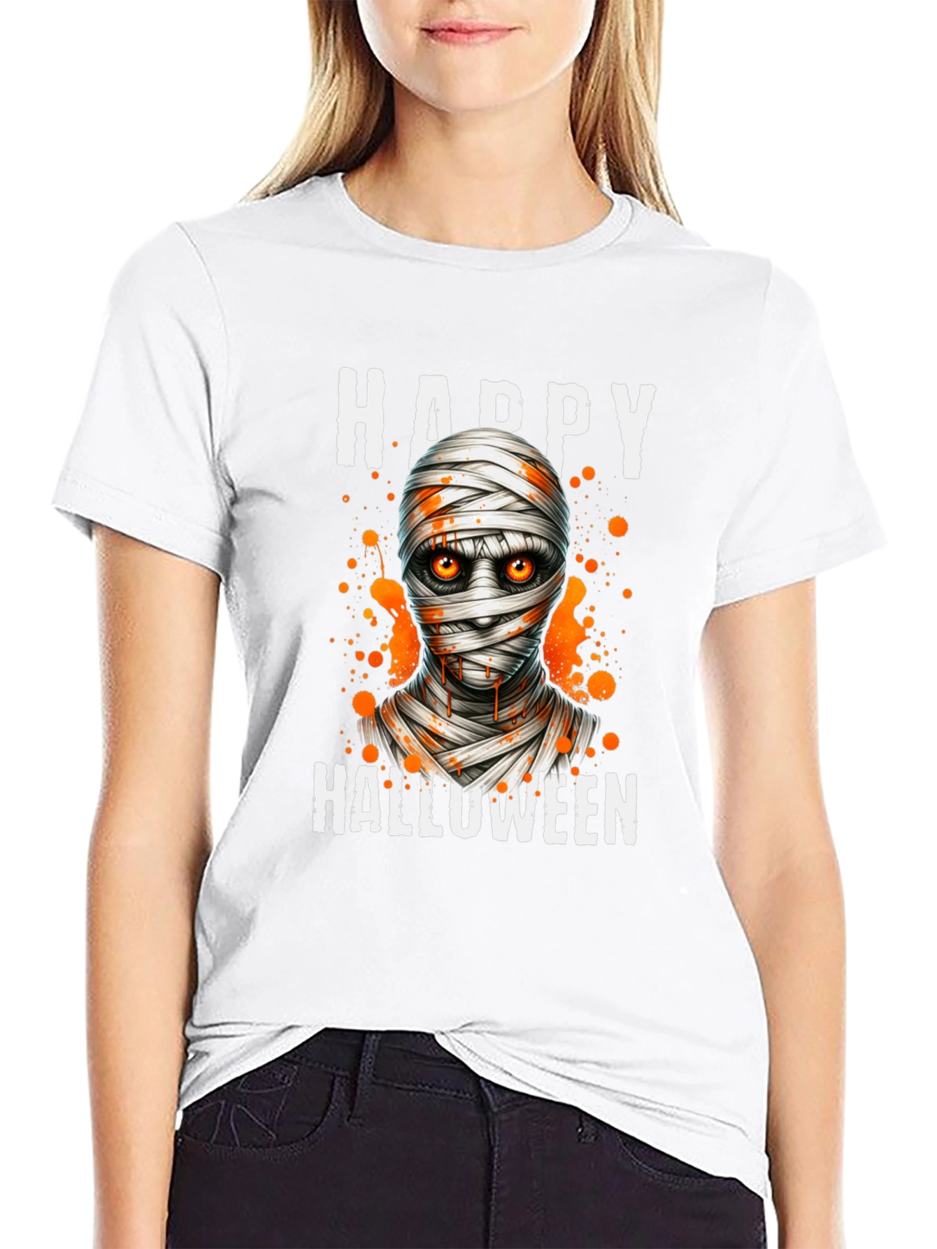 Happy Halloween Mummy Graphic T-Shirt