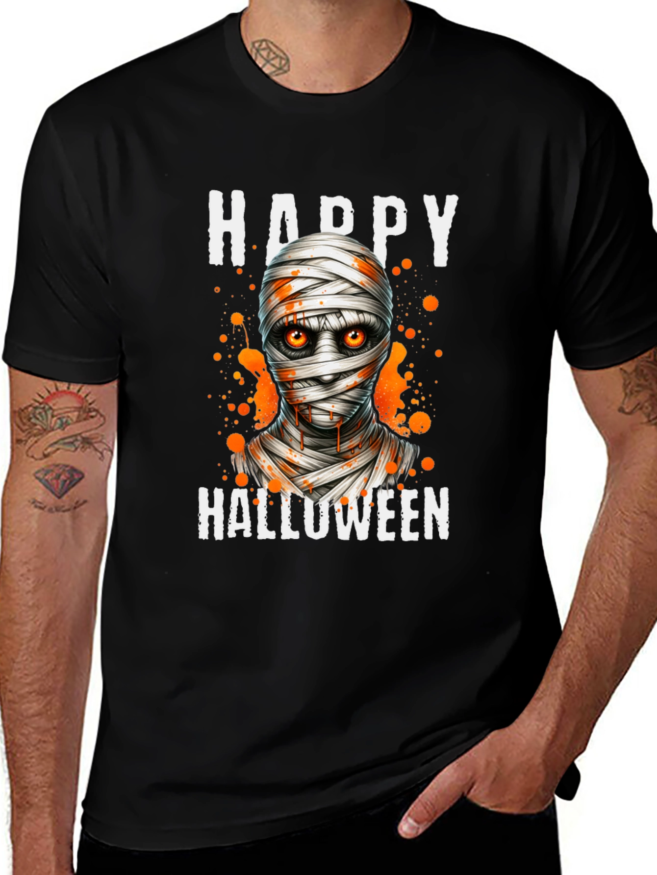 Happy Halloween Mummy Graphic T-Shirt