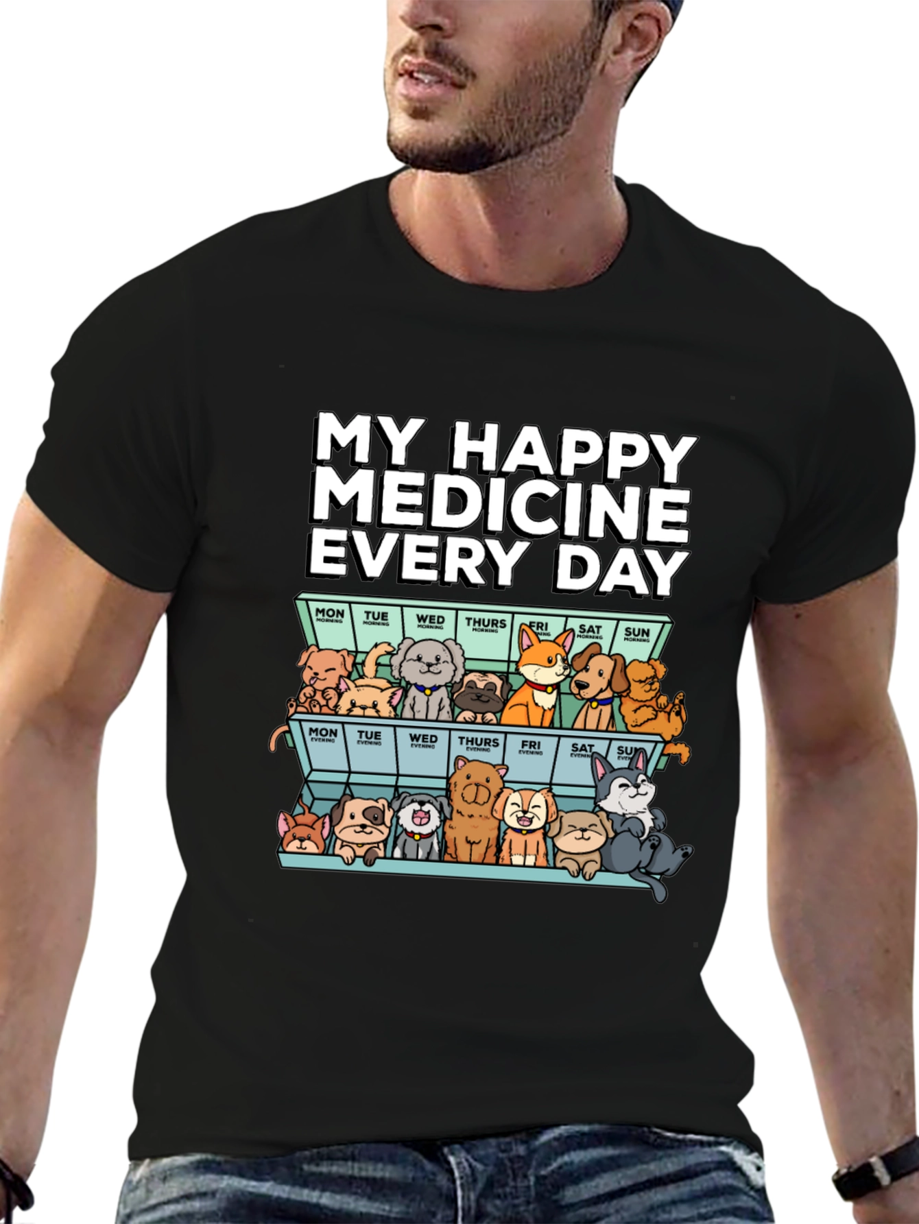 Happy Medicine Dog T-Shirt