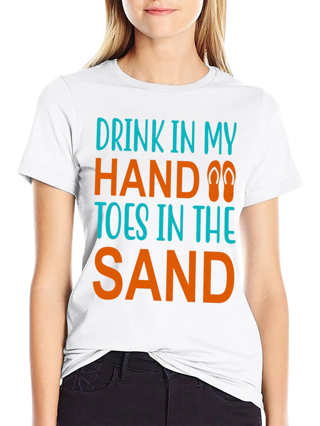 Drink in Hand Toes in Sand Graphic Tee
