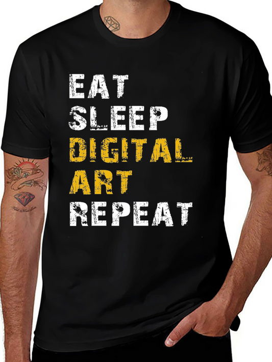 Eat Sleep Digital Art Repeat T-Shirt