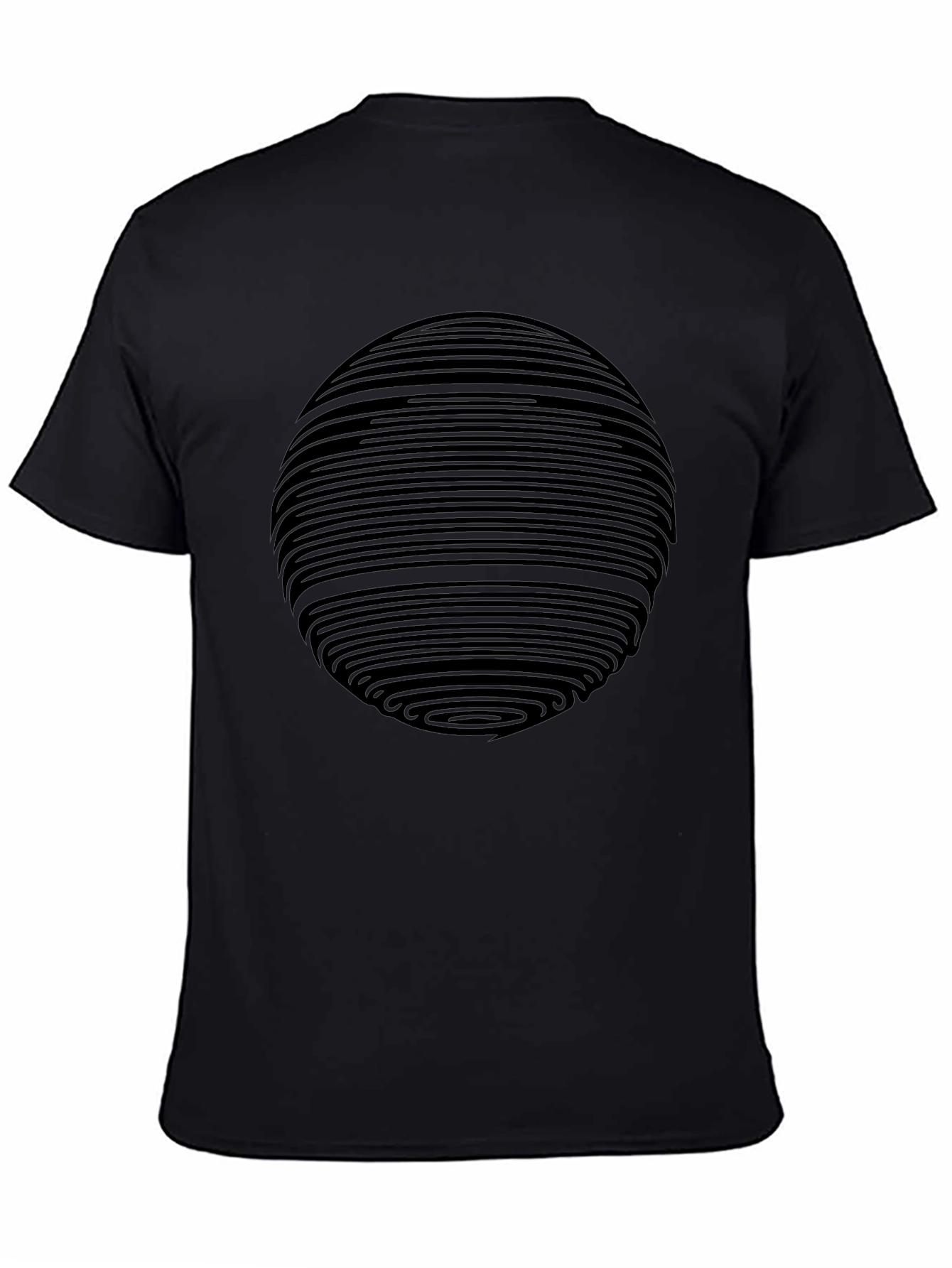 Abstract Circle Graphic Black T-Shirt