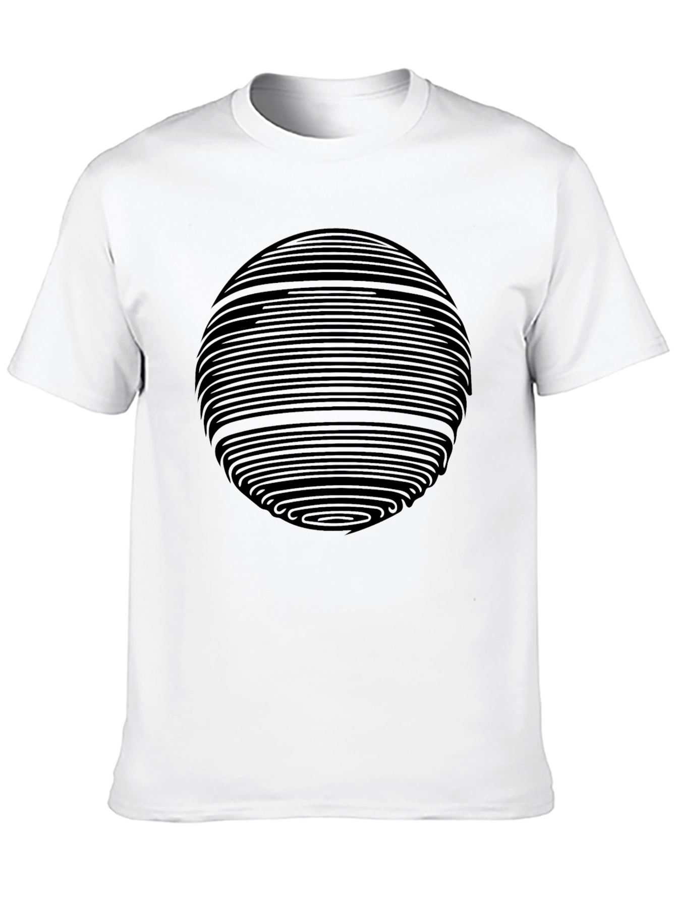 Abstract Circle Graphic Black T-Shirt