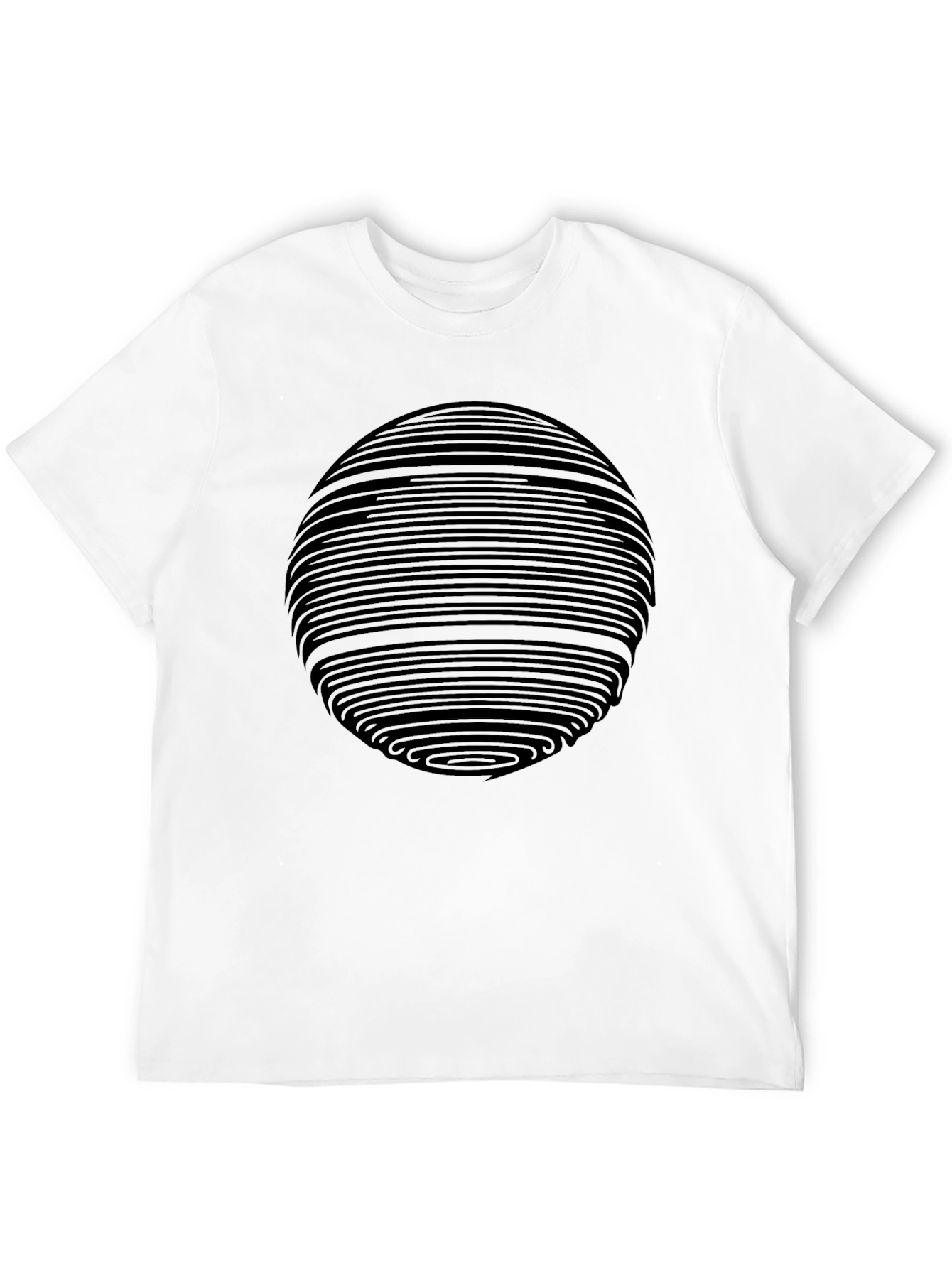 Abstract Circle Graphic Black T-Shirt