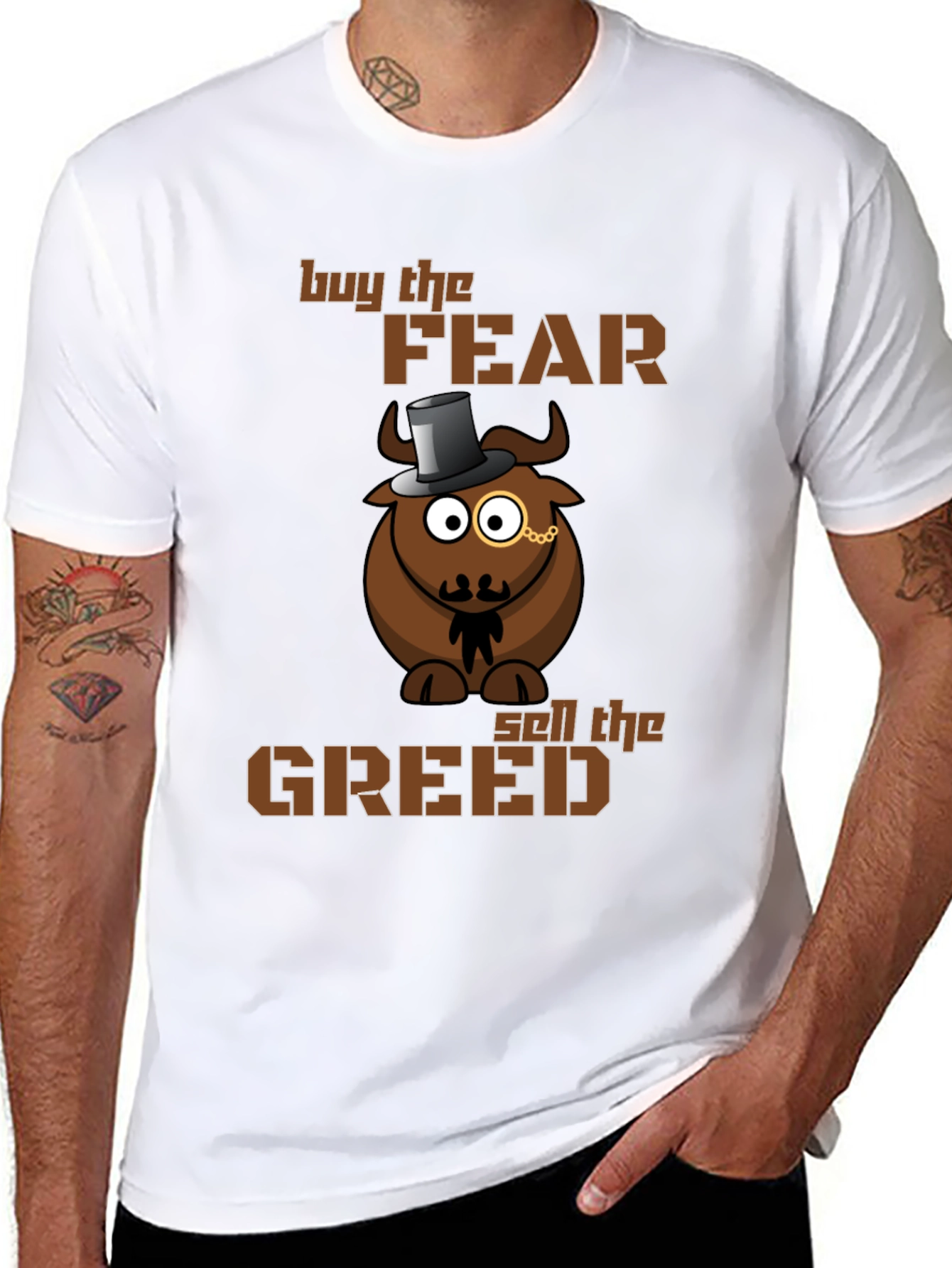 Buy Fear Sell Greed Bull T-Shirt