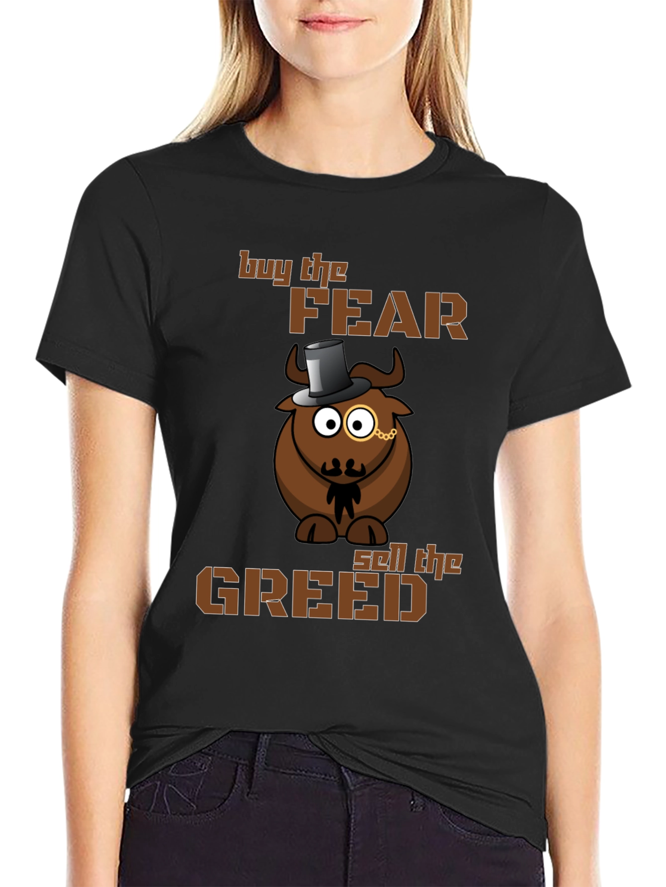 Buy Fear Sell Greed Bull T-Shirt