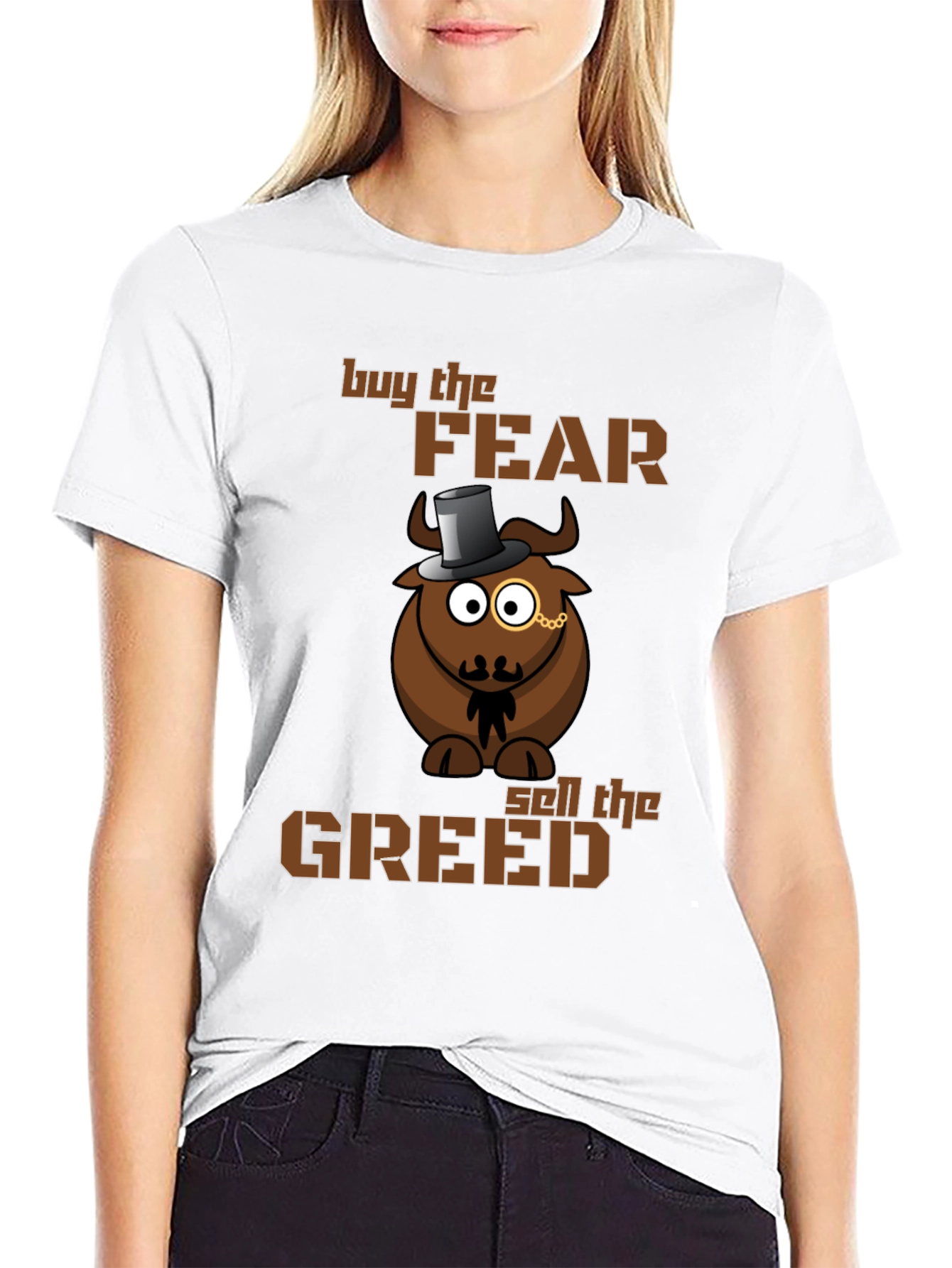 Buy Fear Sell Greed Bull T-Shirt