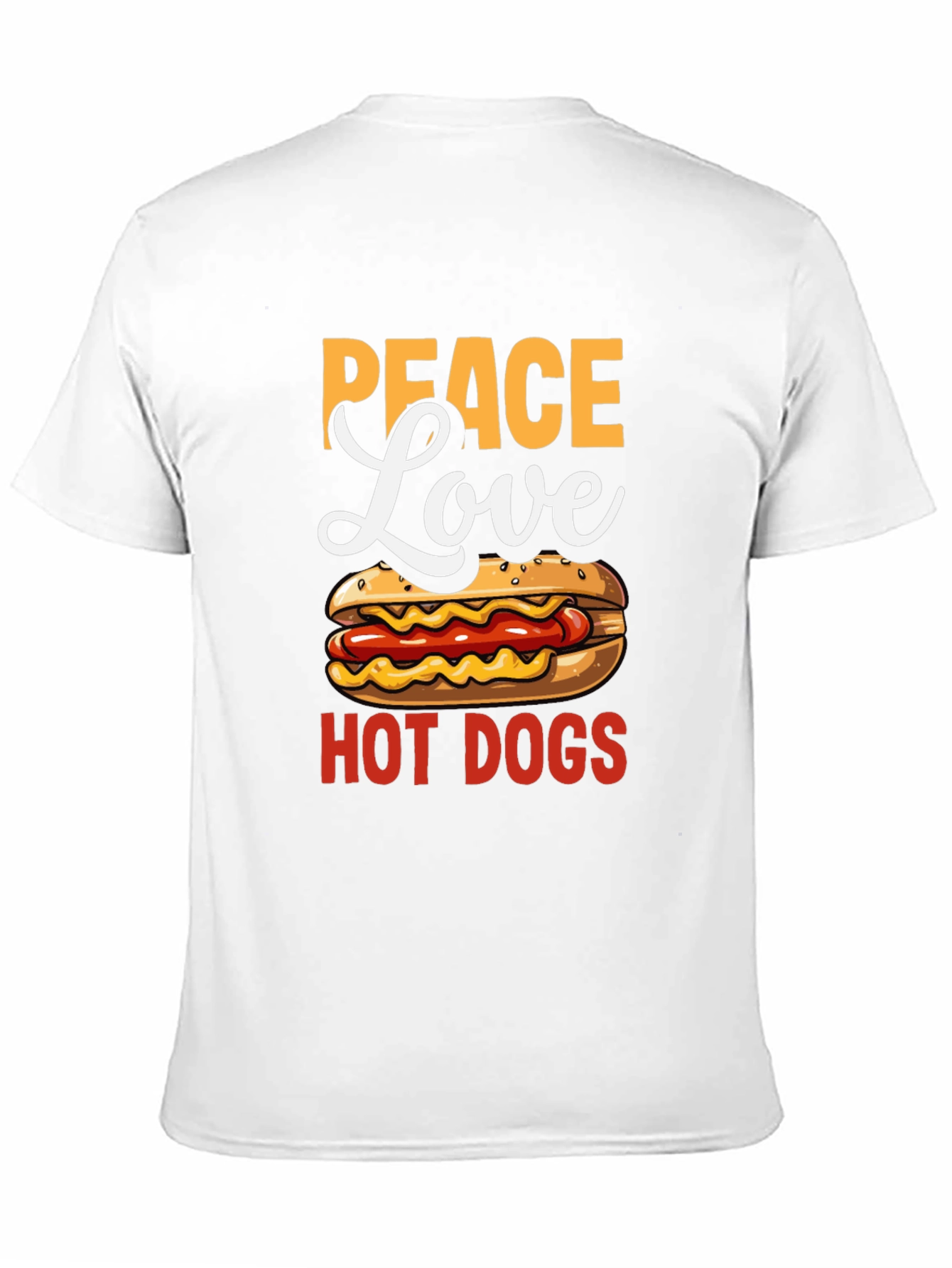 Peace Love Hot Dogs T-Shirt - Novelty Graphic Tee